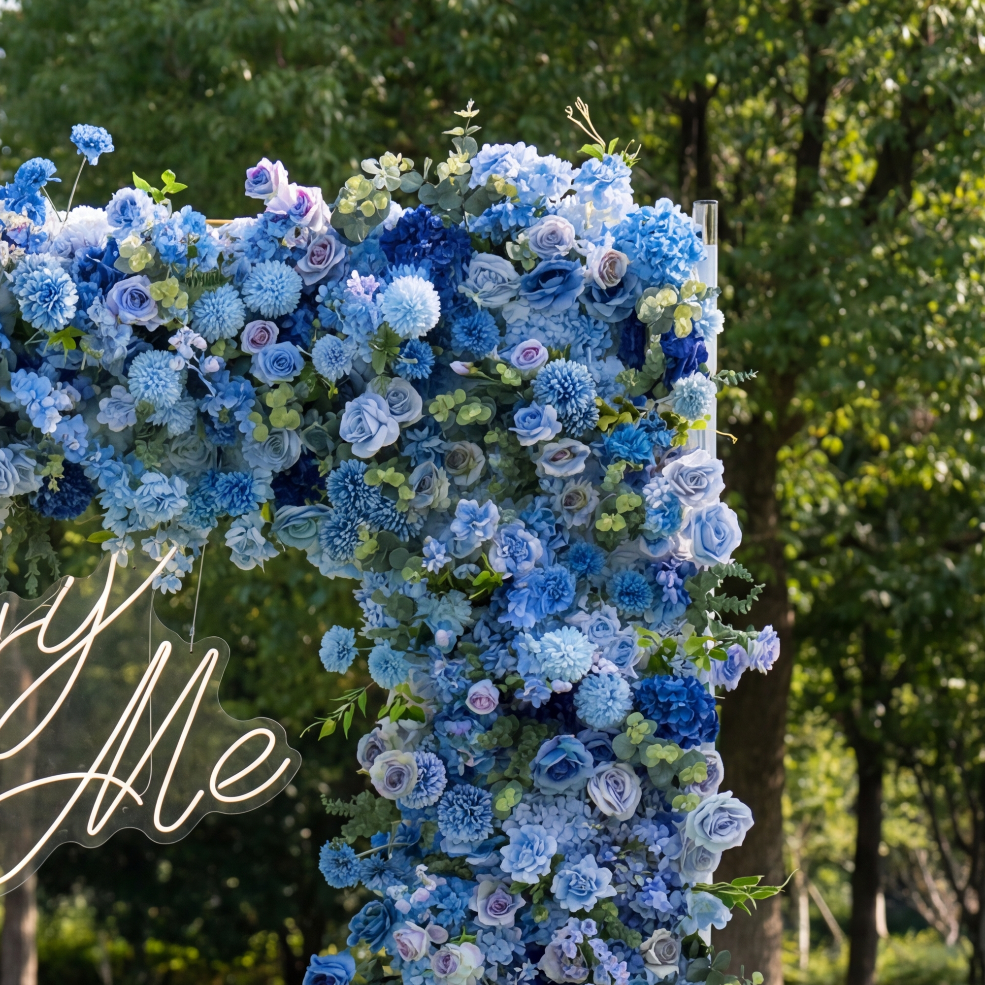 Valar Flower Blue Floral Arch, Artificial Backdrop, Romantic Wedding Ceremony Decor, Elegant Event Photography Prop VF-490-4