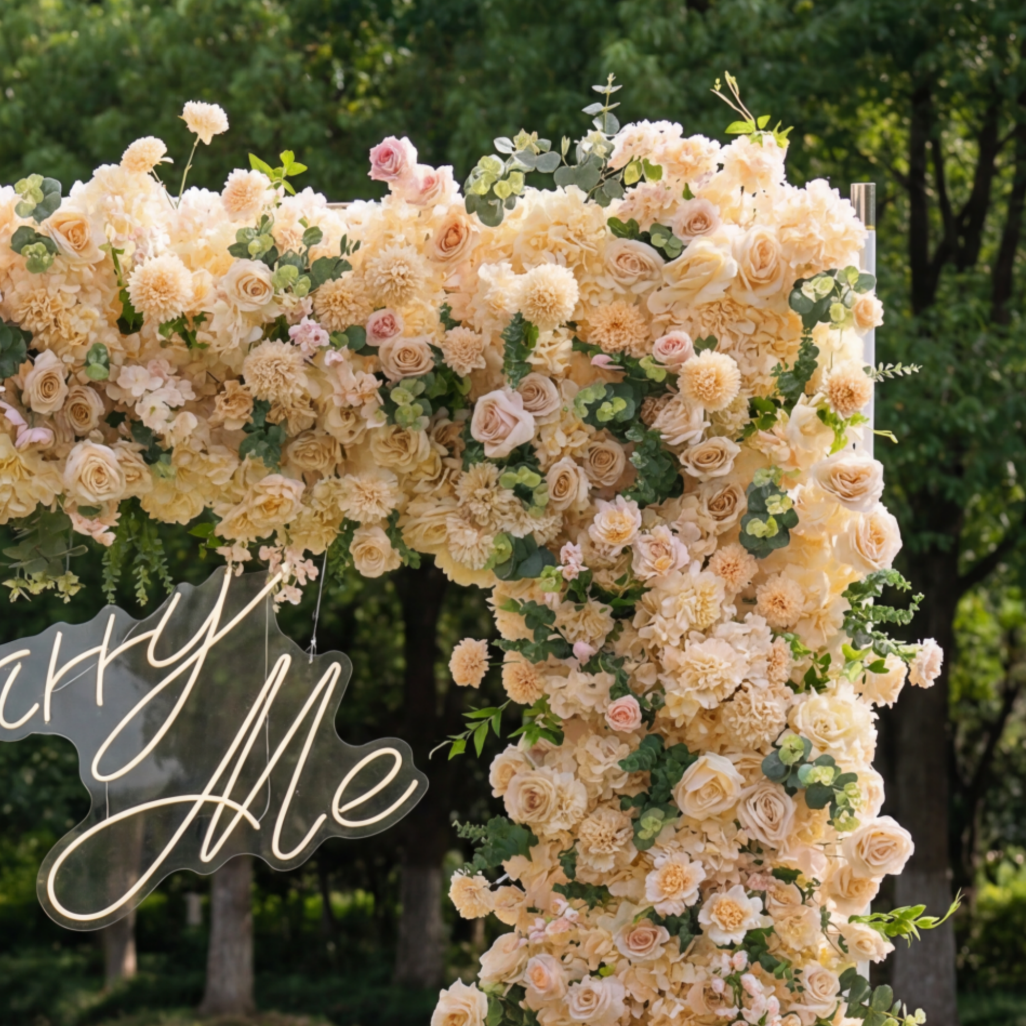 Valar Flower Champagne Floral Arch, Artificial Backdrop, Romantic Wedding Ceremony Decor, Elegant Event Photography Prop VF-490-6
