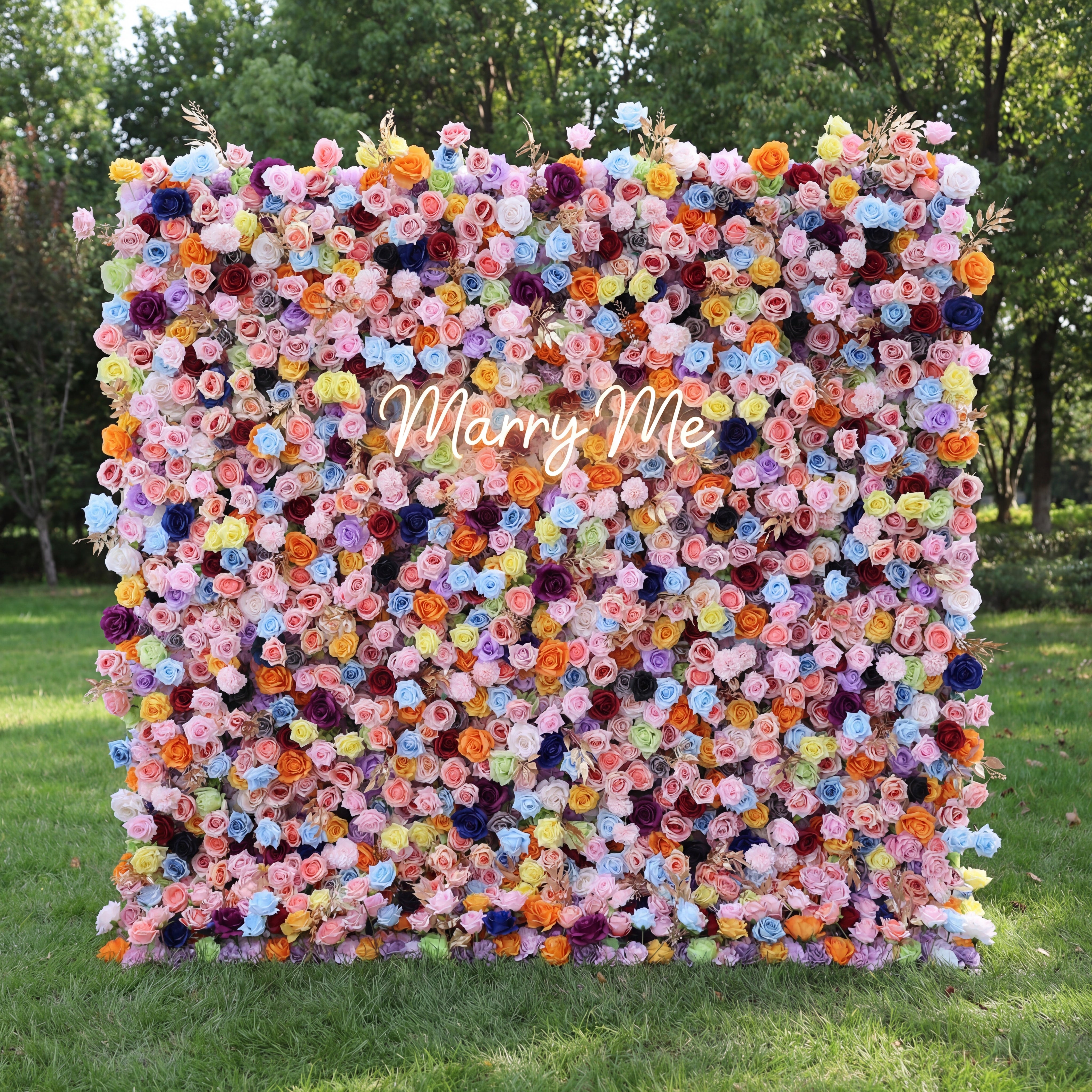 5Dピンクローズロールアップフラワーウォールバックドロップ 結婚式&パーティーセレブレーションデコ VF-501