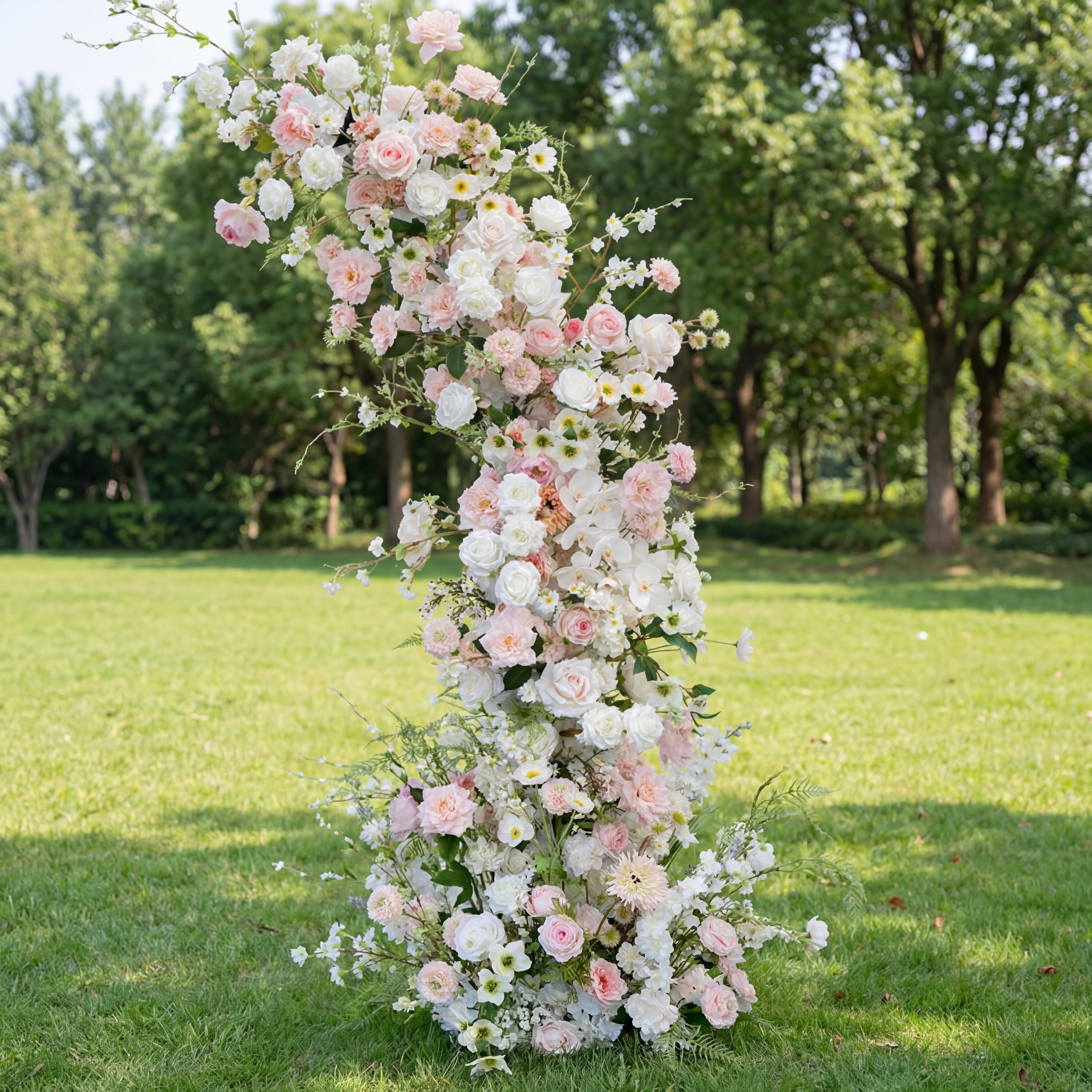 Valar Flower Luxury Crescent Floral Arch Set – Lavender & Blush Wedding Ceremony Backdrop VA-394