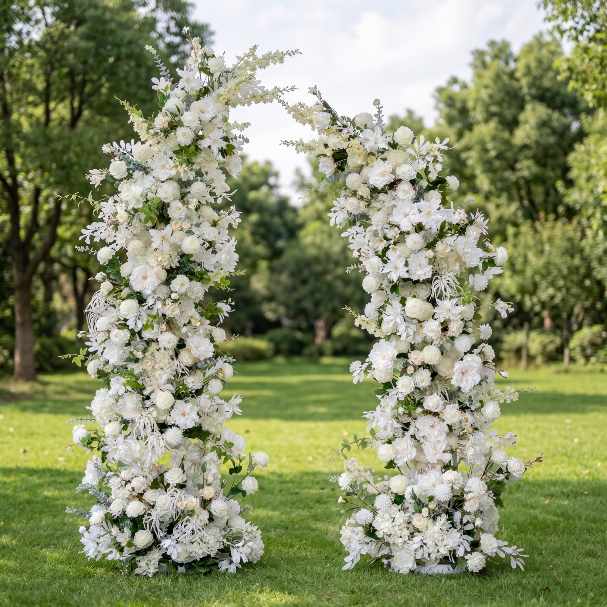 6*7フィート エレガントな人工花のアーチウェイ - 結婚式 & パーティー バックドロップ装飾 | ボヘミアン/ラスティックイベントおよびセレモニー用フローラルディスプレイ VA-359