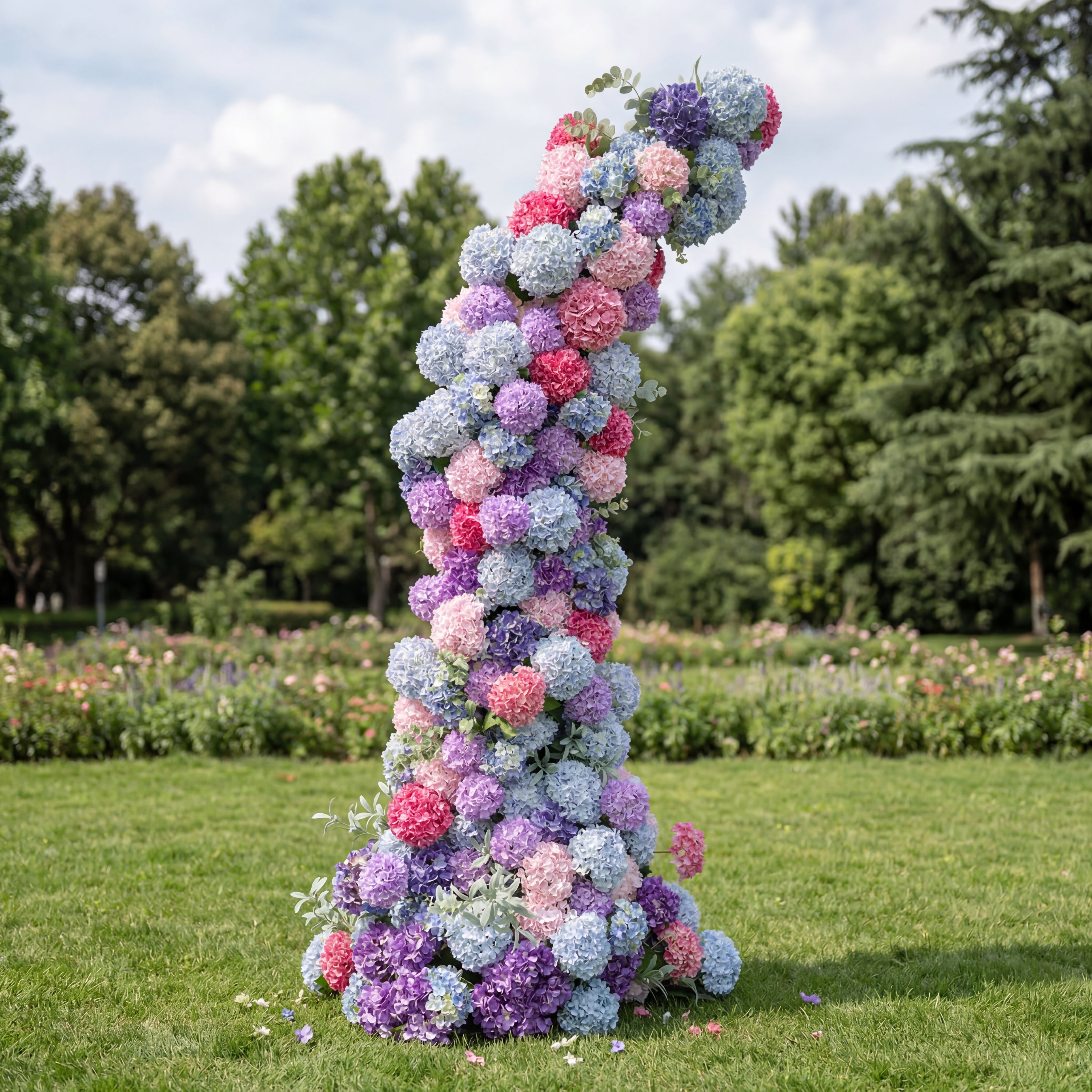 Arco de Cuerno Rosa Romántico Valar, Fondo Floral Artificial, Decoración para Propuestas y Ceremonias de Boda, Prop Elegante para Fotografía de Eventos VA-341