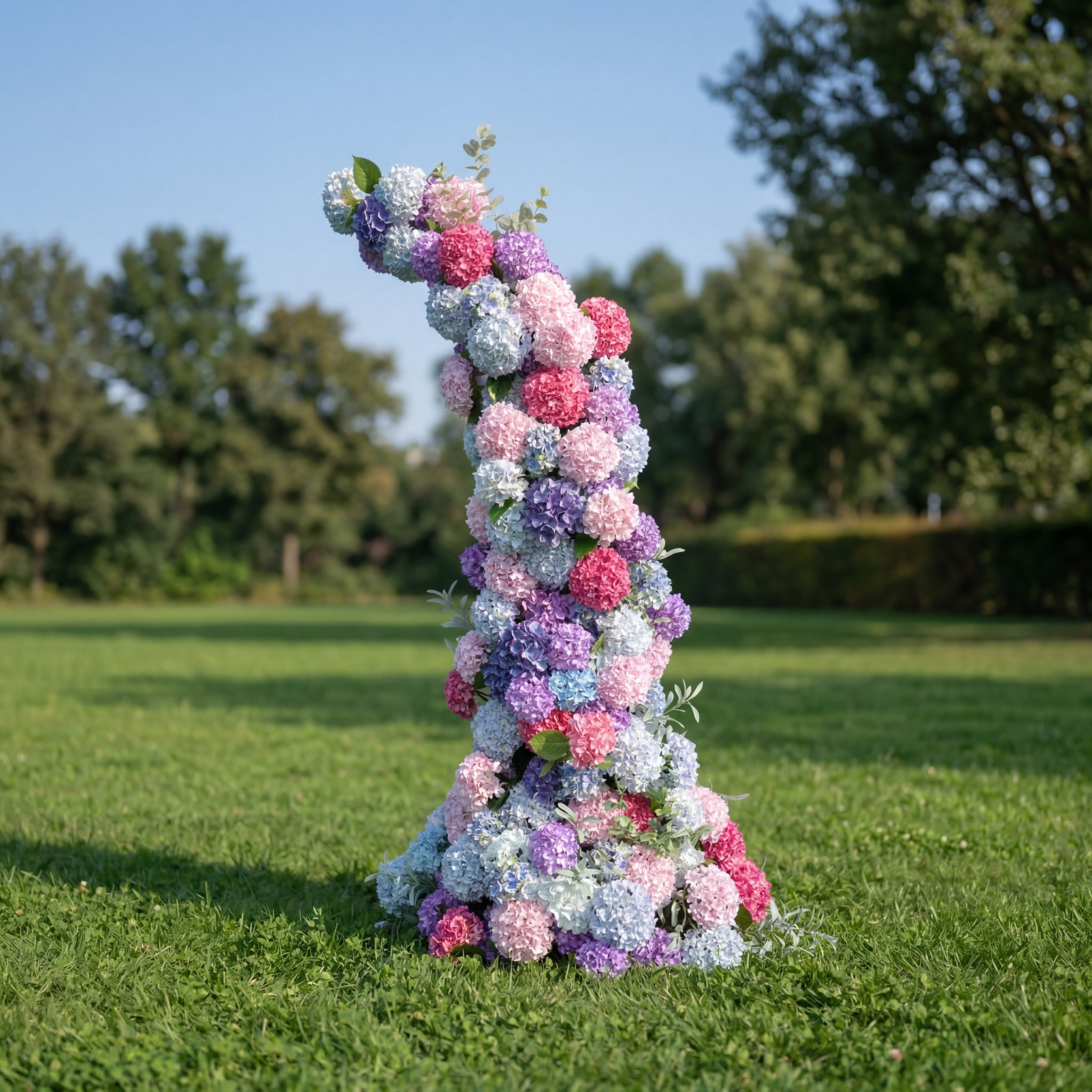 Arco de Cuerno Rosa Romántico Valar, Fondo Floral Artificial, Decoración para Propuestas y Ceremonias de Boda, Prop Elegante para Fotografía de Eventos VA-341