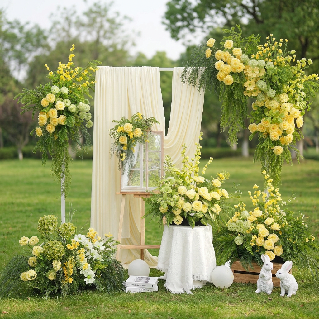 Valar Flower Garden Style Floral Arch Set – Artificial Wedding Backdrop & Photo Display Decor VA-396