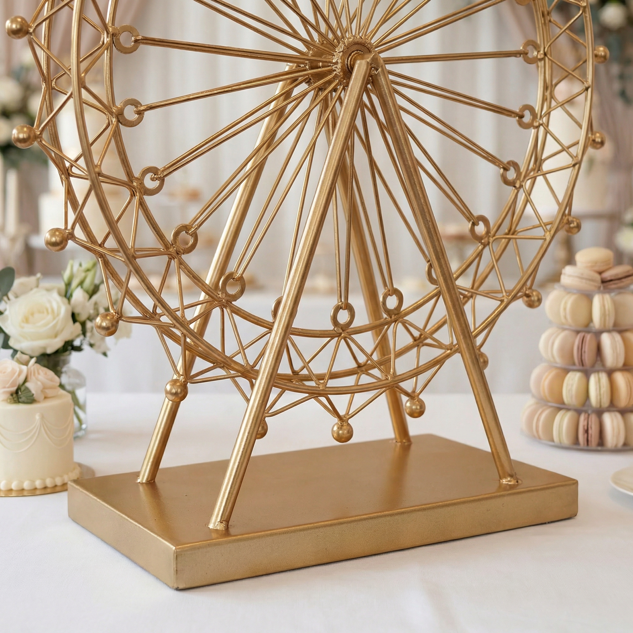 ValarFlower Gold Ferris Wheel Dessert Stand | Luxury Wedding Dessert Display Stand for Candy Bar, Party & Event Table Decor