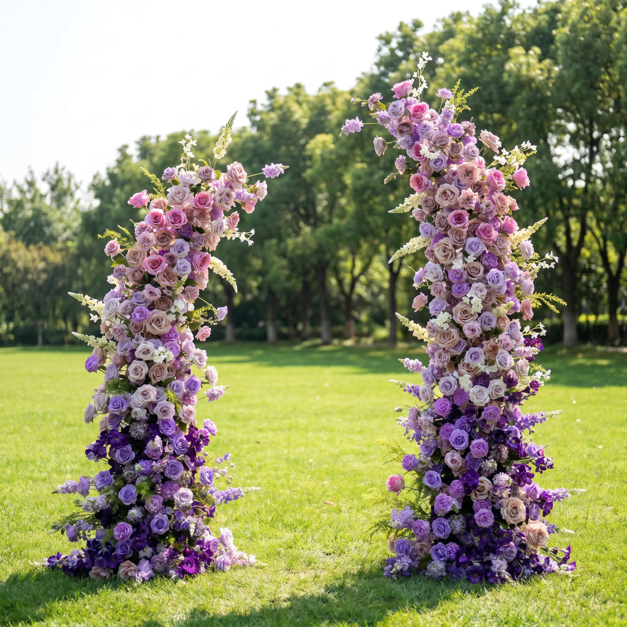 Valar Flower Impresionante Pared de Flores Artificiales Estilo Arcoíris para Bodas VA-364