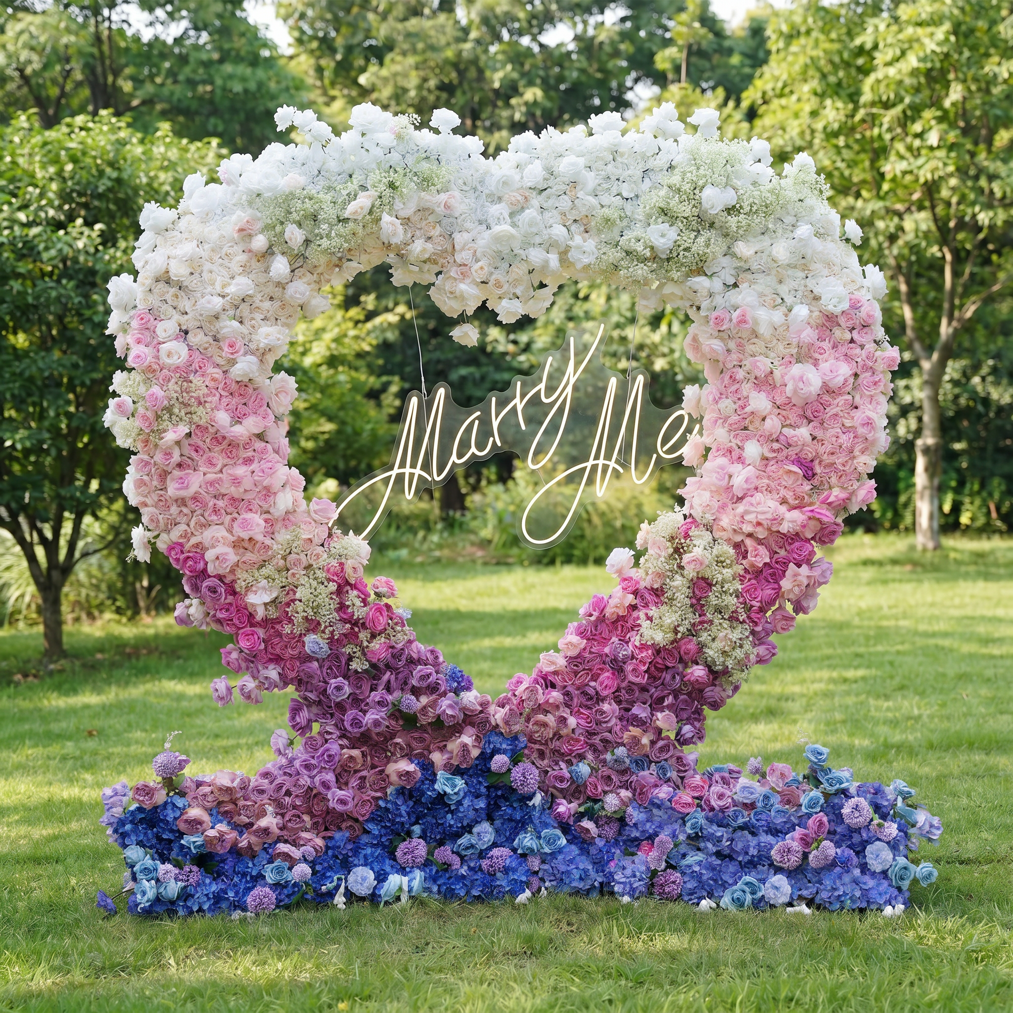 ハート型人工バラアーチ – ロマンチックな結婚式のセレモニーバックドロップ、イベント装飾、フラワーディスプレイ HA-403