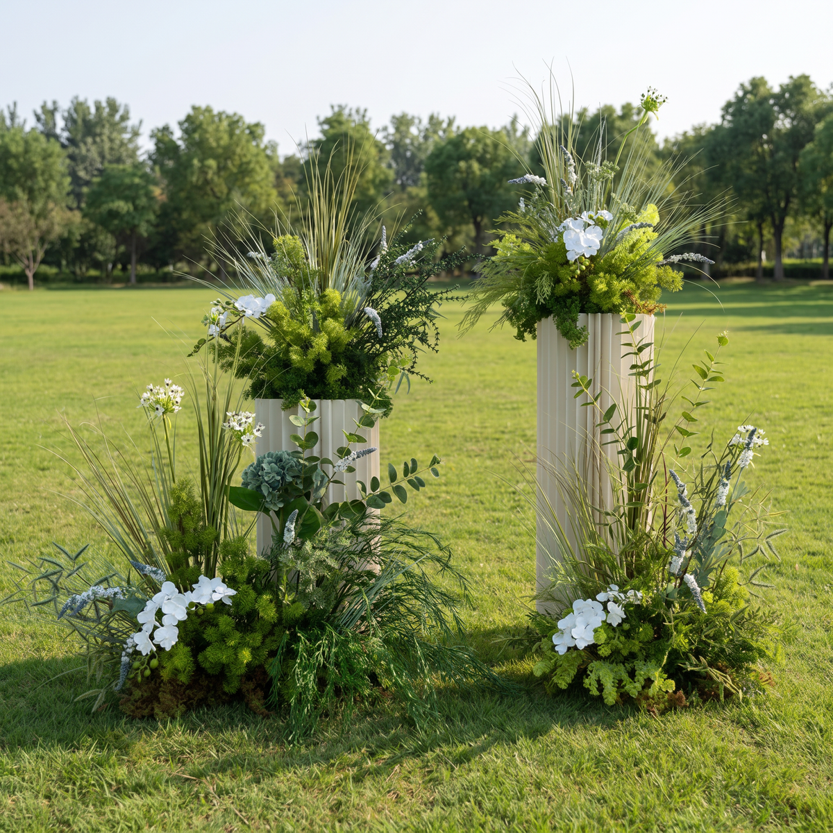 ValarFlower Green Artificial Floral Installation Set, Garden Style Wedding Ceremony Backdrop FA-371