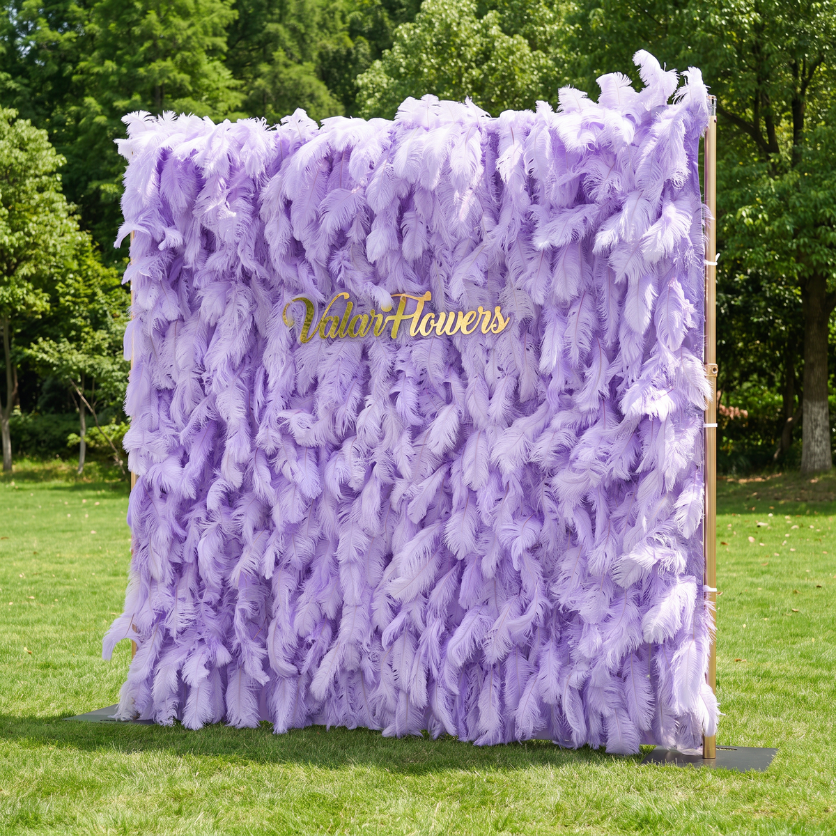 Fondo de Pared Elegante de Plumas de Avestruz Blancas - Tela Enrollable para Pared - Decoración para Fiesta Nupcial - Lugares de Boda Celebración Pared Floral-VF-164