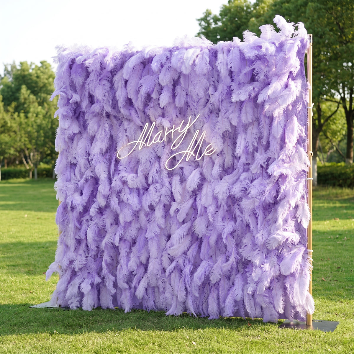 Fondo de Pared Elegante de Plumas de Avestruz Blancas - Tela Enrollable para Pared - Decoración para Fiesta Nupcial - Lugares de Boda Celebración Pared Floral-VF-164