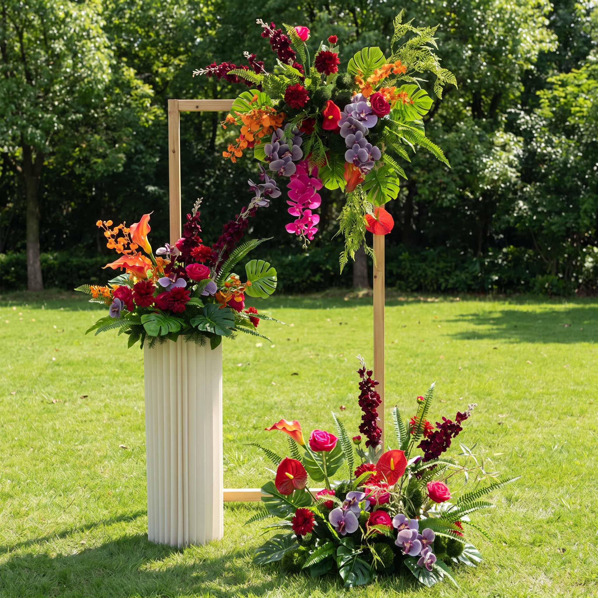 Frühlingsinspiriertes Kunstblumen-Set – Blaues und gelbes Kunstblumen