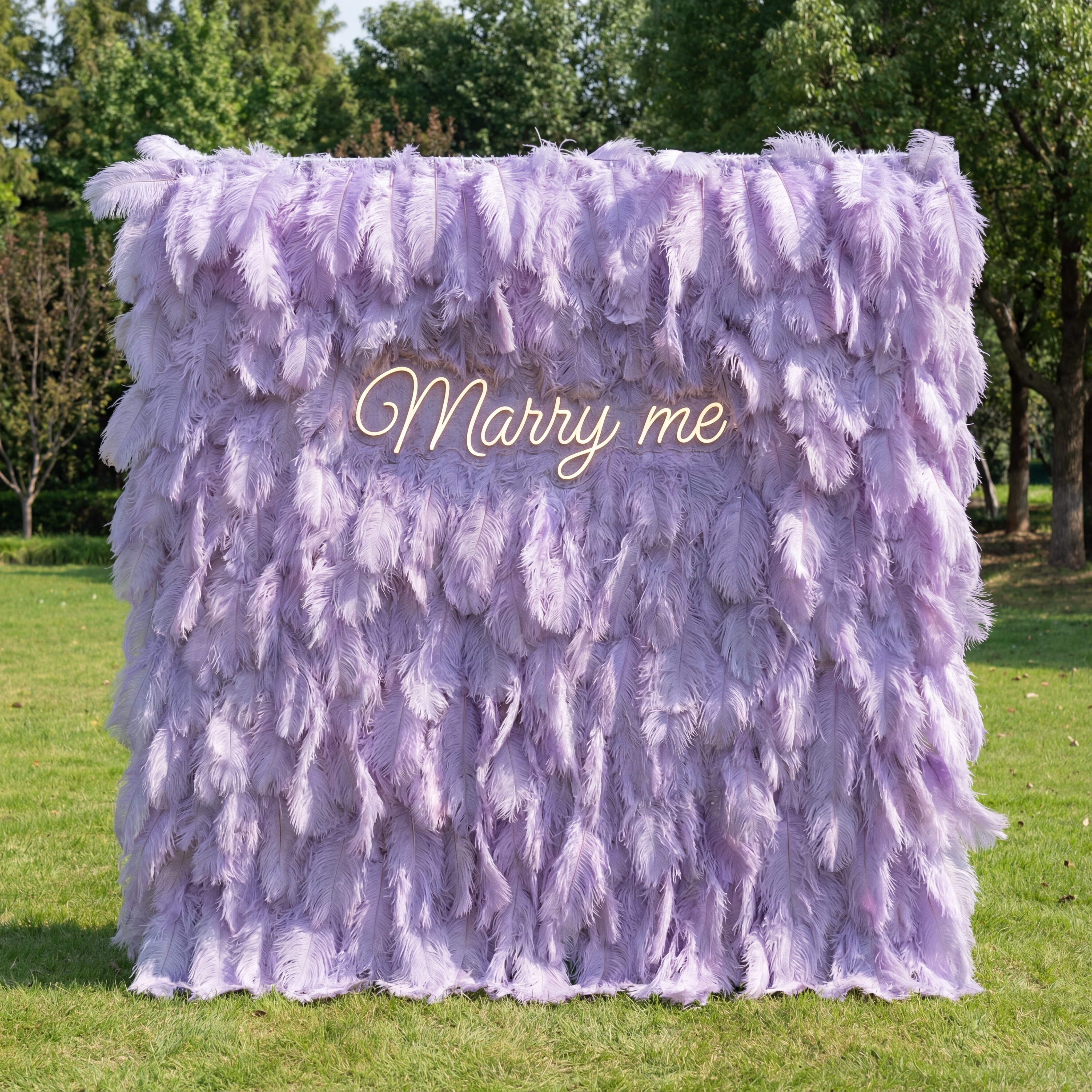 Fondo de Pared Elegante de Plumas de Avestruz Blancas - Tela Enrollable para Pared - Decoración para Fiesta Nupcial - Lugares de Boda Celebración Pared Floral-VF-164