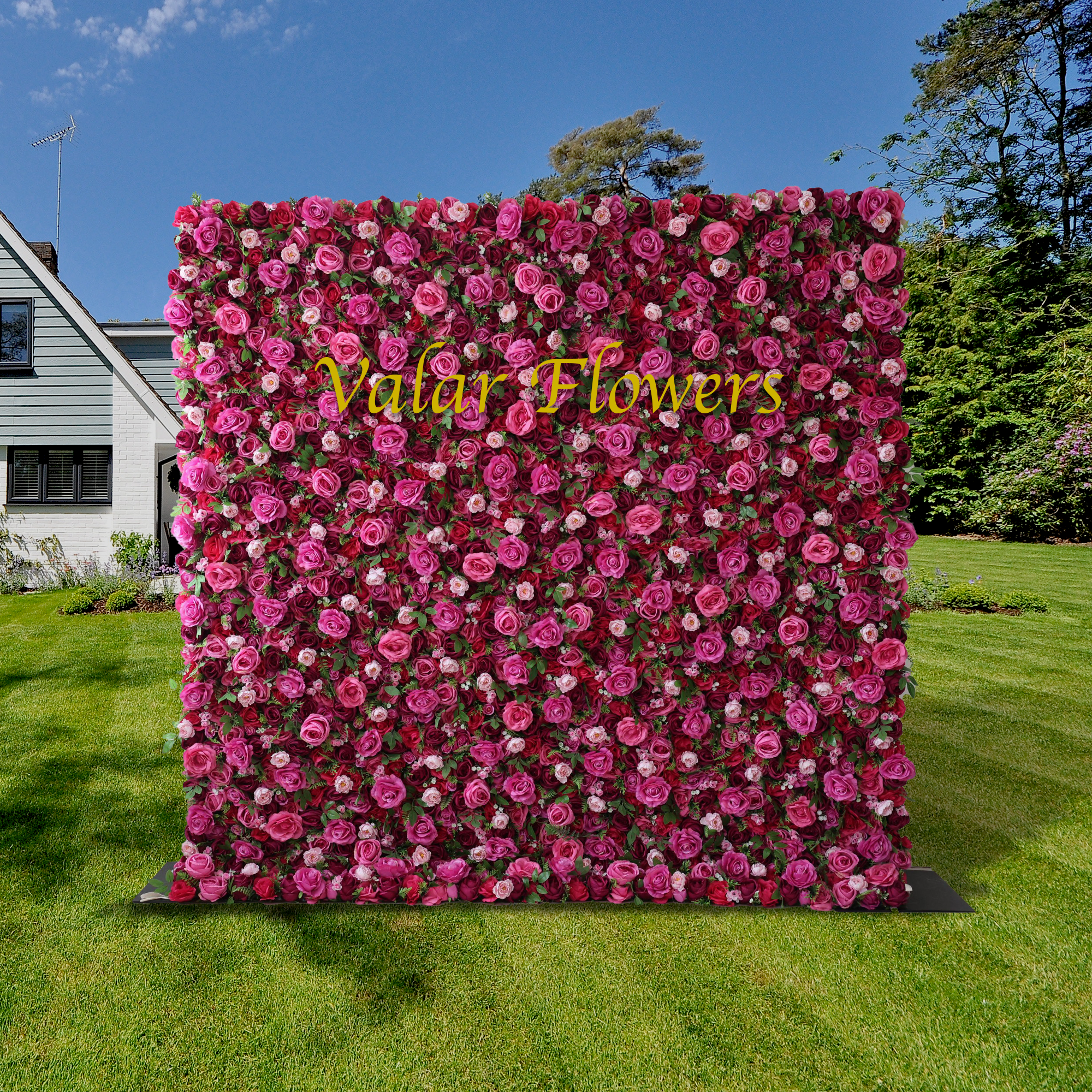 Valar 꽃 롤 패브릭 인공 꽃 벽 웨딩 배경, 꽃 파티 장식, 이벤트 사진-VF-030