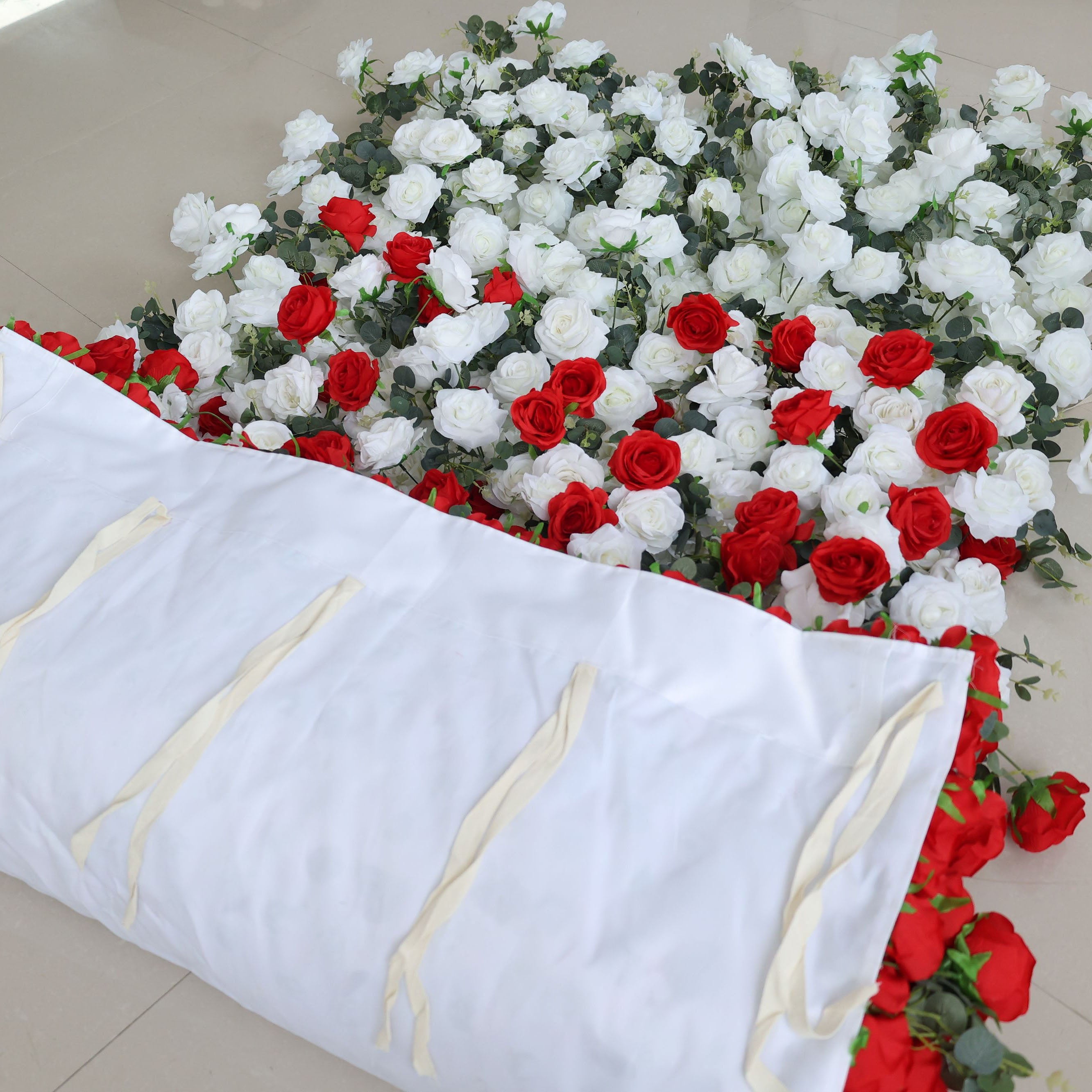 Valar 꽃 롤 패브릭 인공 꽃 벽 웨딩 배경, 꽃 파티 장식, 이벤트 사진-VF-375