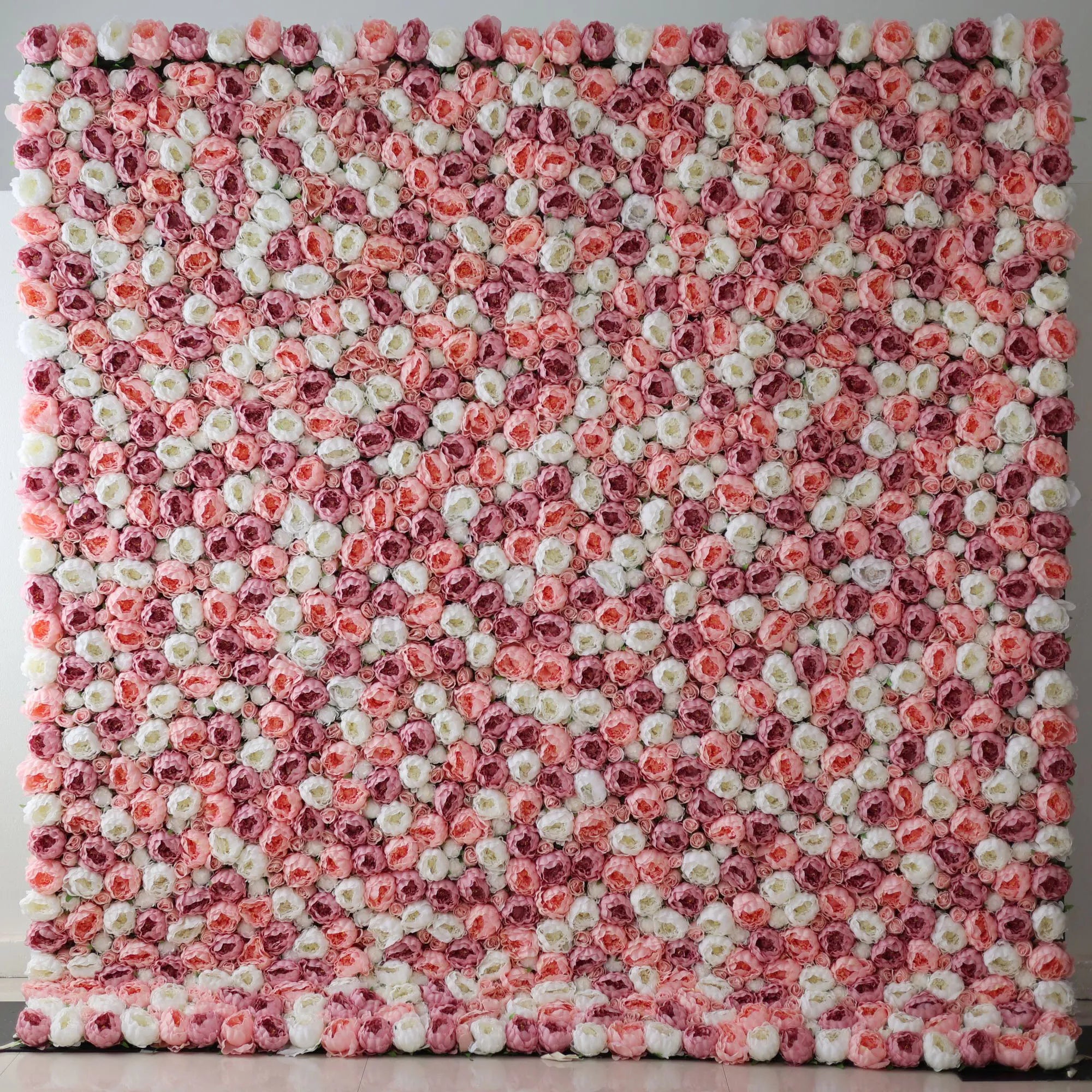 Valar Flowers' Blush and Whisper: Dive into a dreamy ensemble of light pink and cream fabric roses. Perfect as a romantic backdrop, transforming events and spaces.