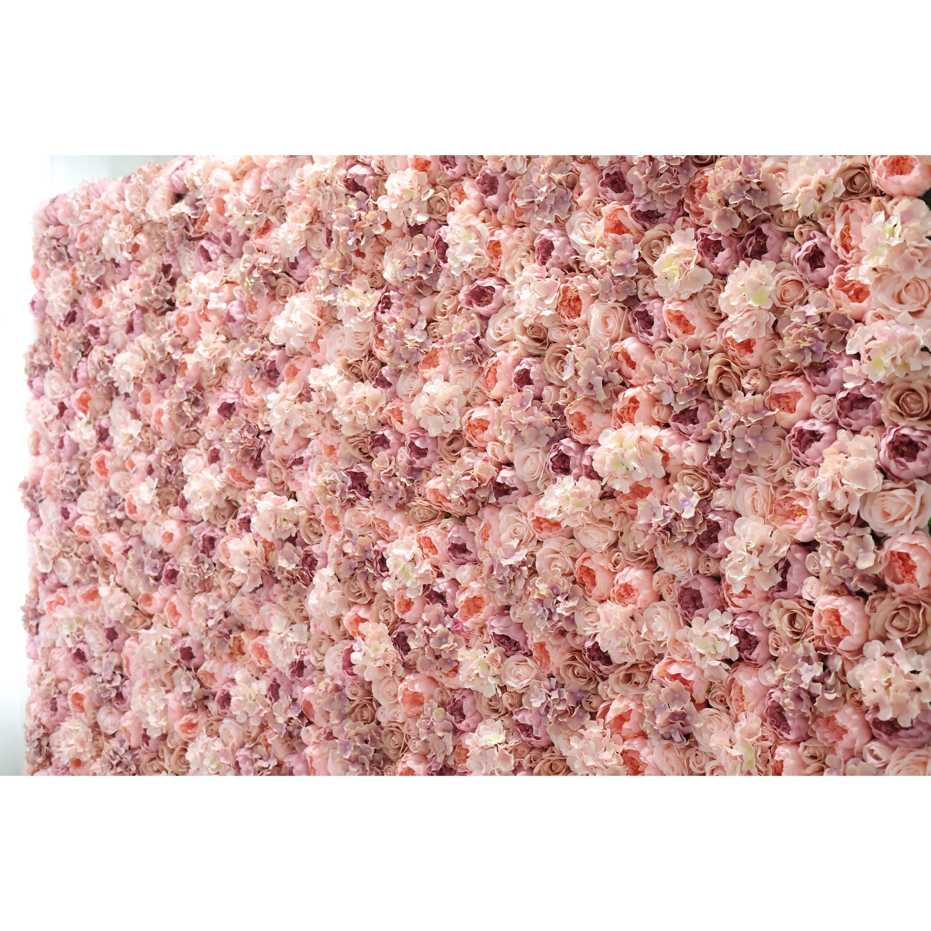 Valar 꽃 롤 패브릭 인공 붉게 핑크 꽃 벽 웨딩 배경, 꽃 파티 장식, 이벤트 사진-VF-021