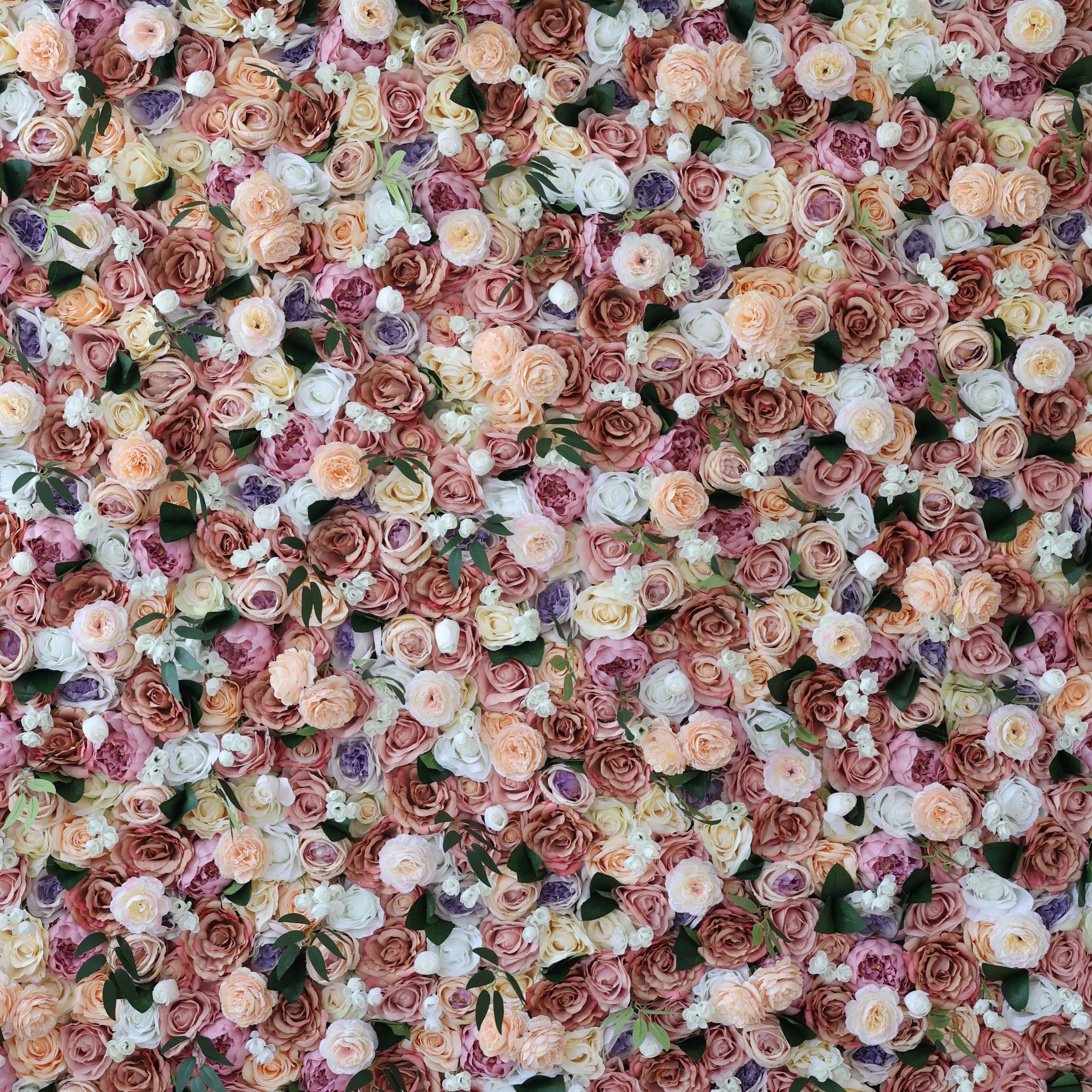 Valar Flowers artificial mixed floral backdrop featuring petite orchid and grape design2
