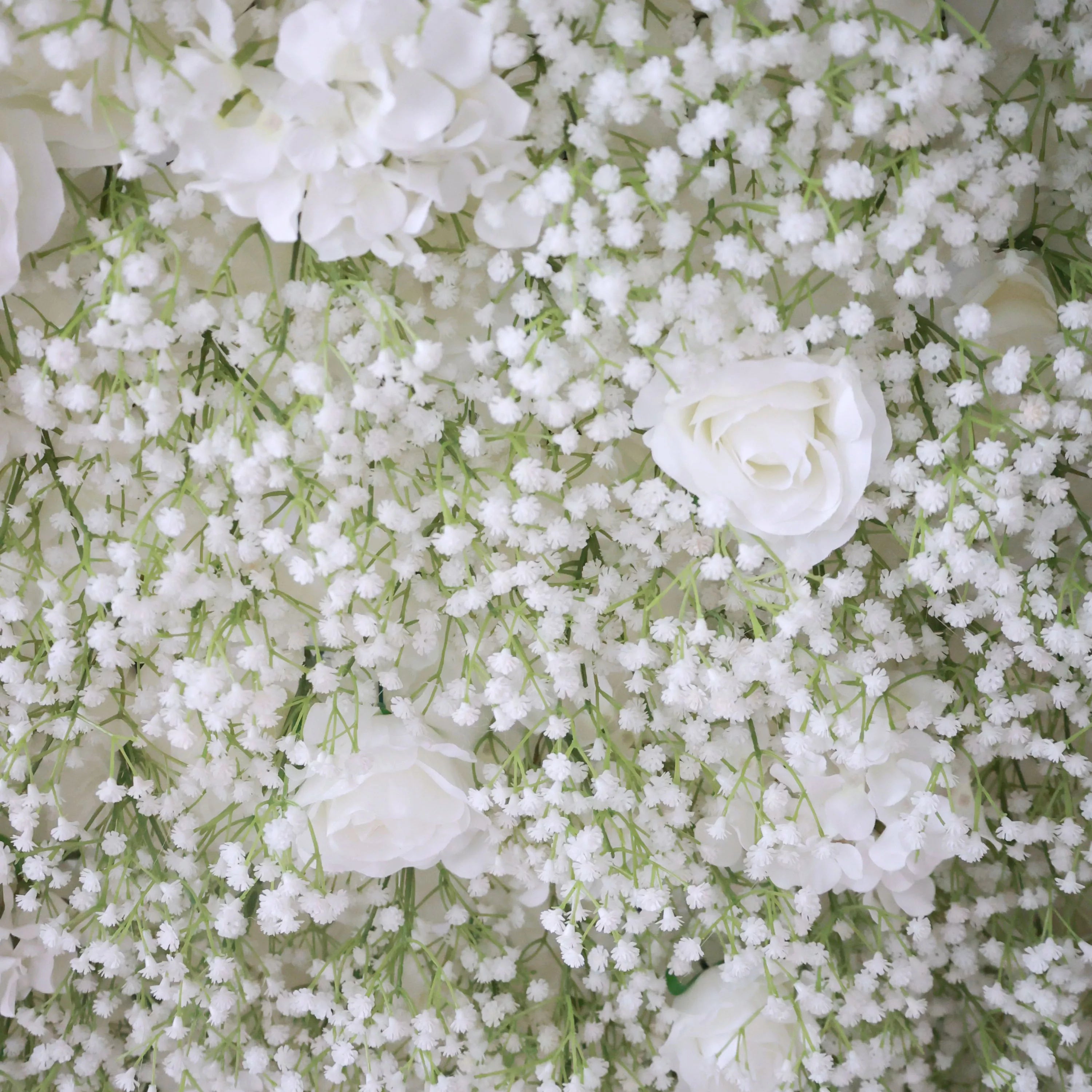 ValarFlower 인공 꽃 벽 배경: Elysian 정원 인공 꽃 벽 배경: 천상의 흰 꽃 에디션-VF-268