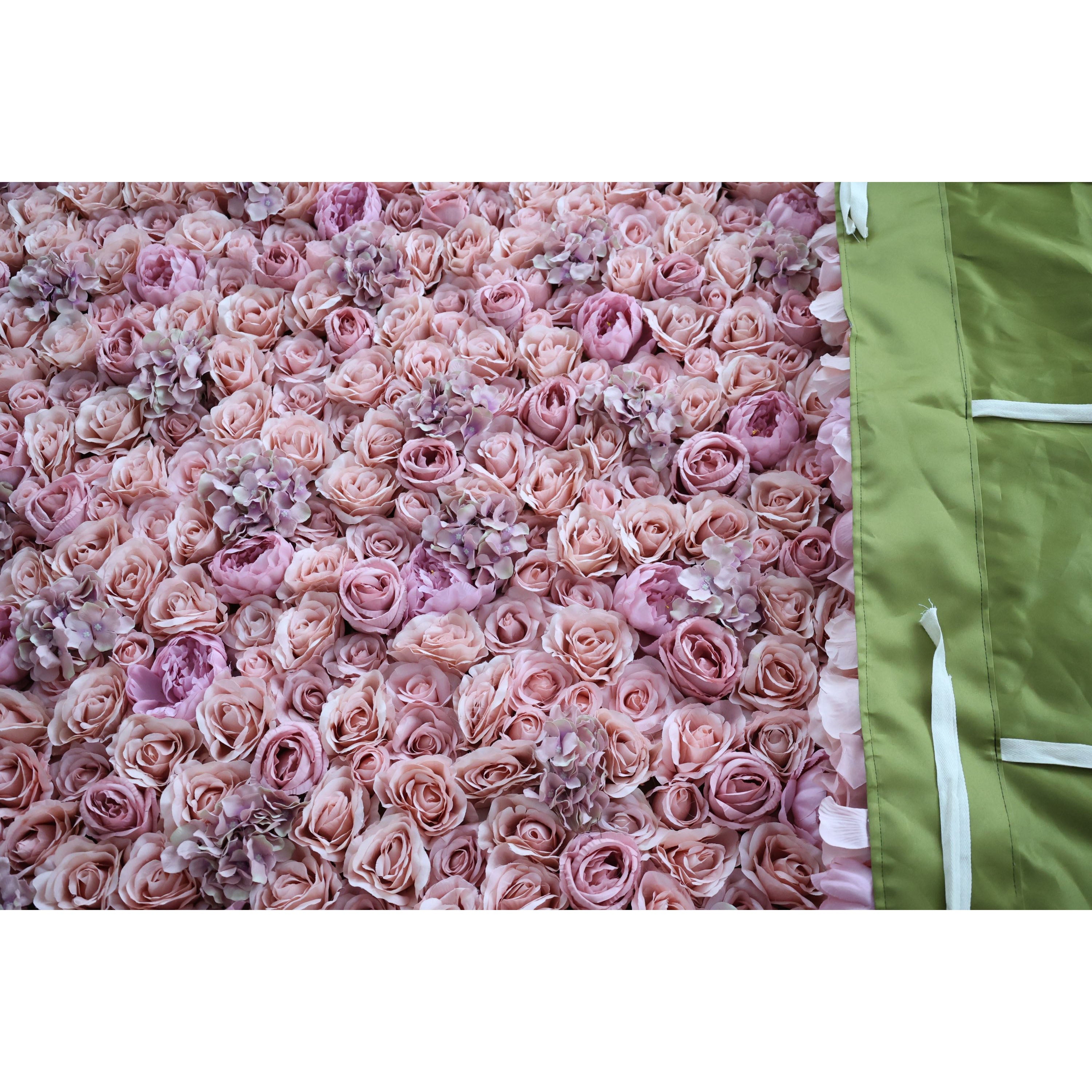 バラールフラワーズ ロールアップファブリック 人工花 壁 結婚式 バックドロップ、フローラルパーティーデコレーション、イベントフォトグラフィー - VF-345