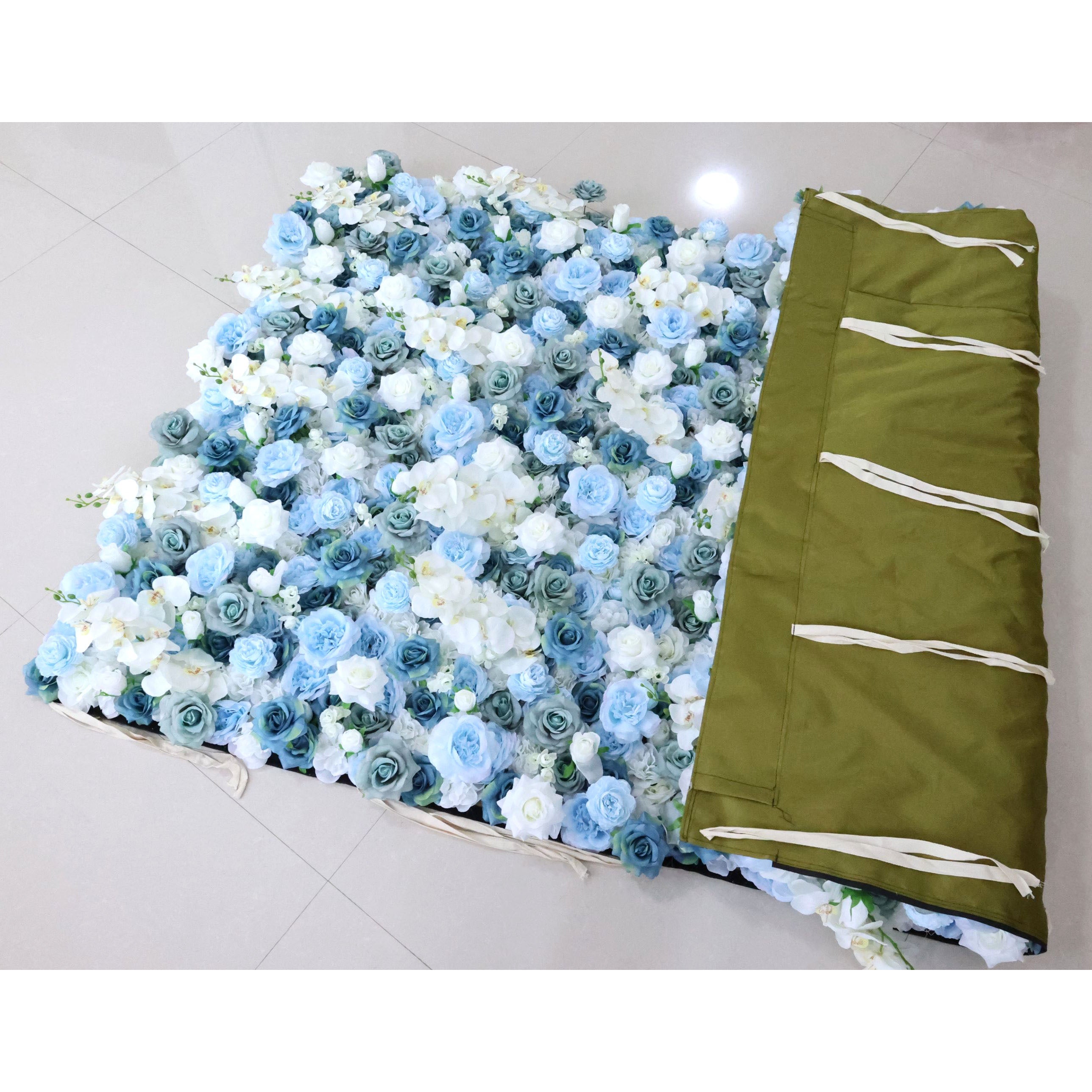 Valar Flower Roll Up Fabric Artificial Flower Wall Wedding Backdrop, Floral Party Decor, Event Photography