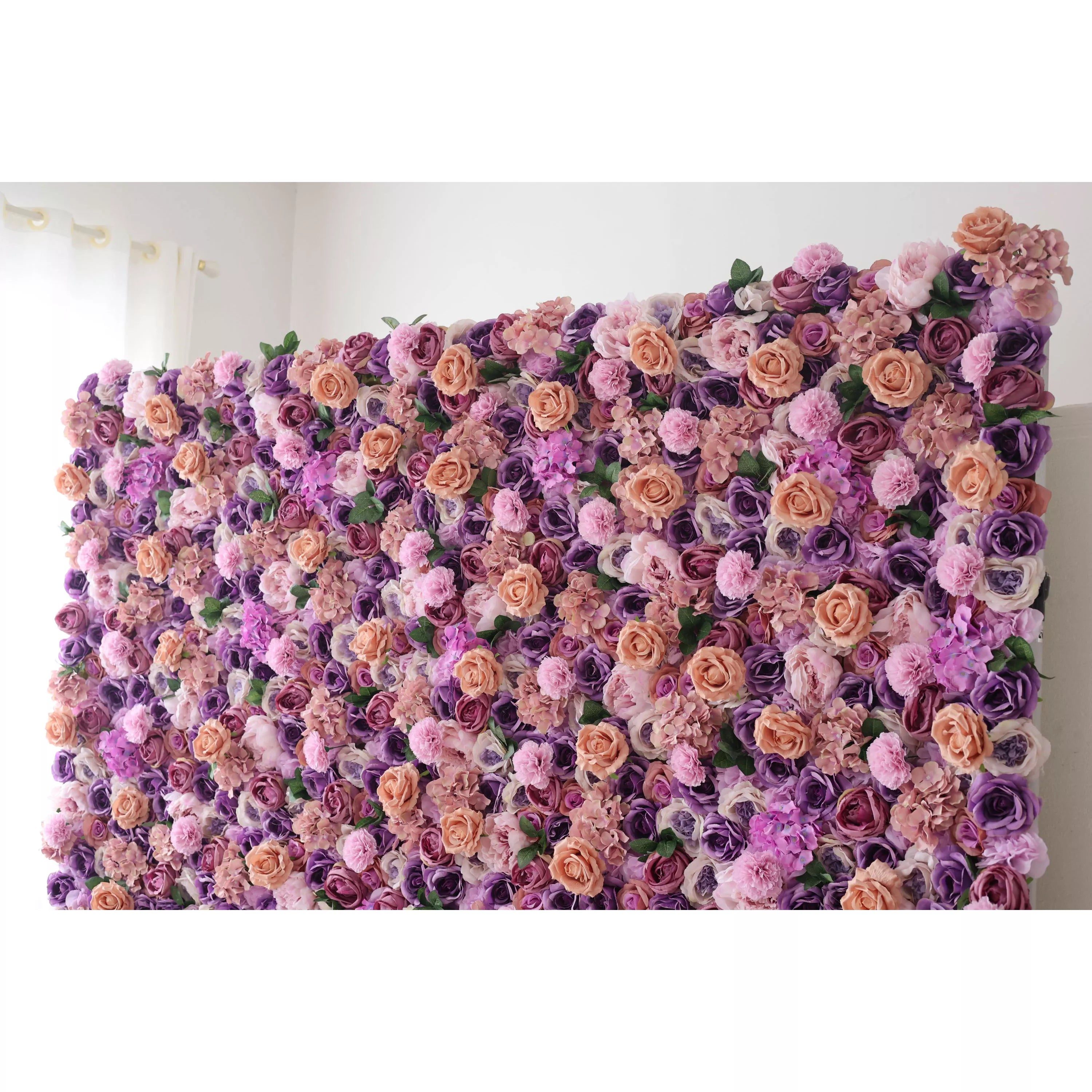 ValarFlowers Artificial Floral Wall Backdrop: Lavish Lavender Lushness - The Radiance of Rosy Romance