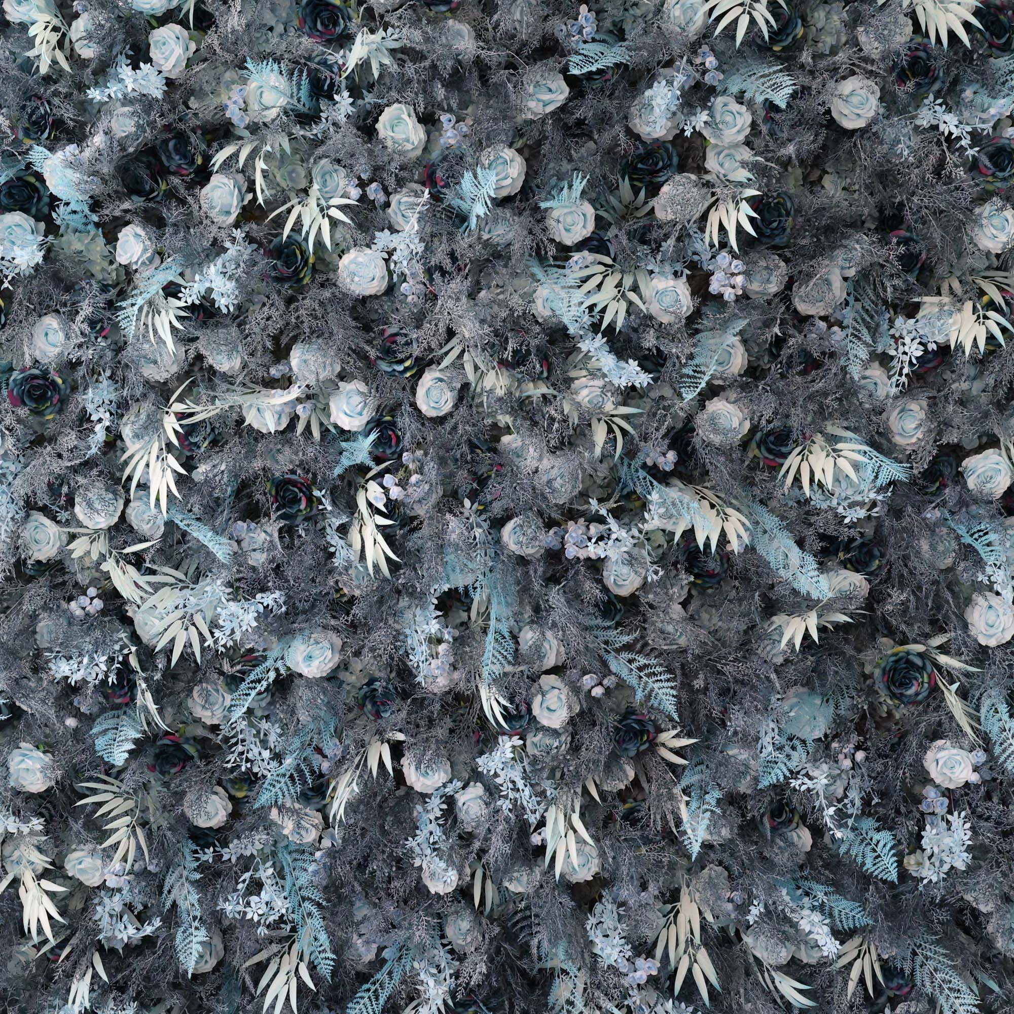 Valar Flowers roll up fabric artificial flower wall for wedding backdrop, floral party decor, and event photography, model VF-2933