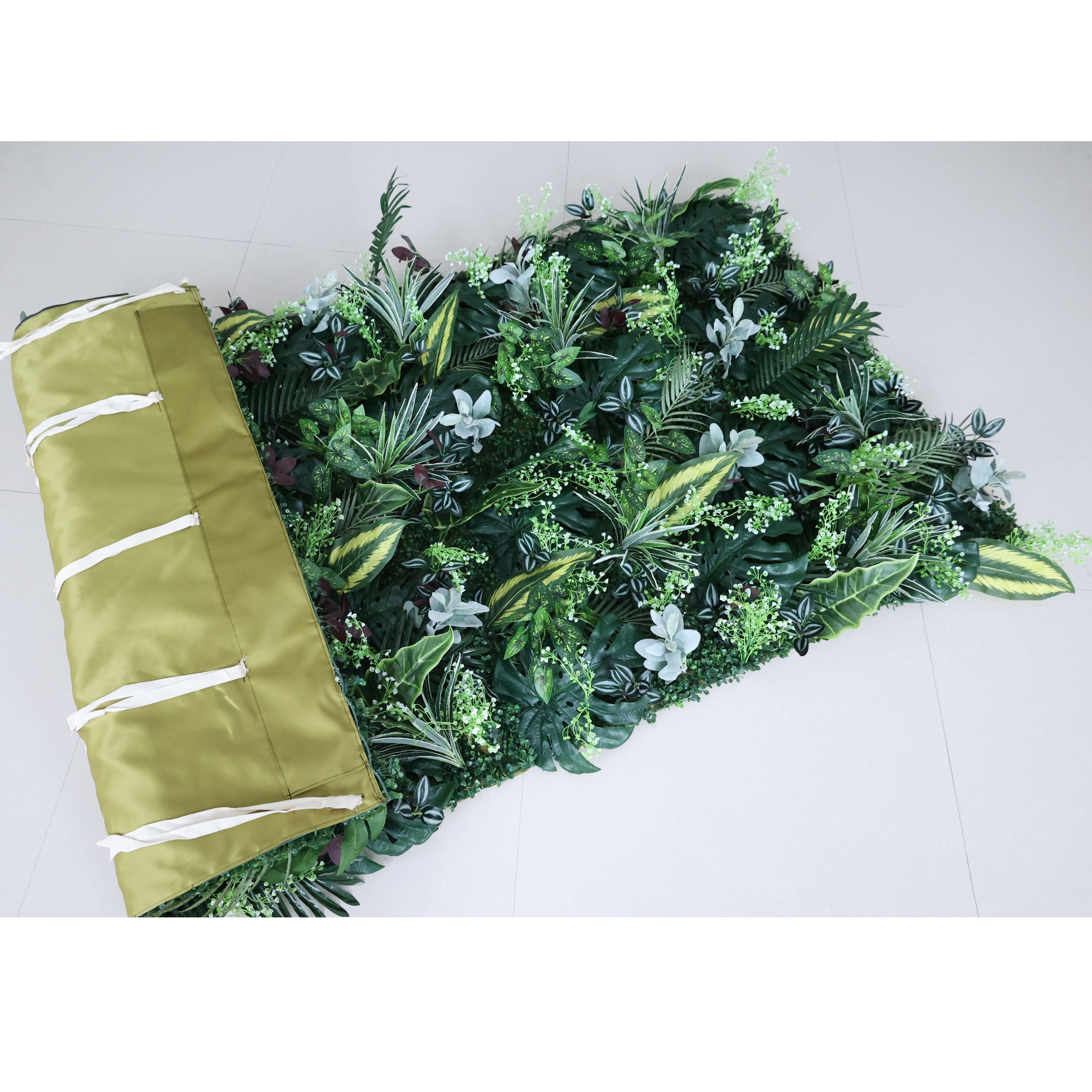 Valar 꽃 롤 패브릭 인공 녹색 오아시스 3D 꽃 벽 웨딩 배경, 꽃 파티 장식, 이벤트 사진-VF-363