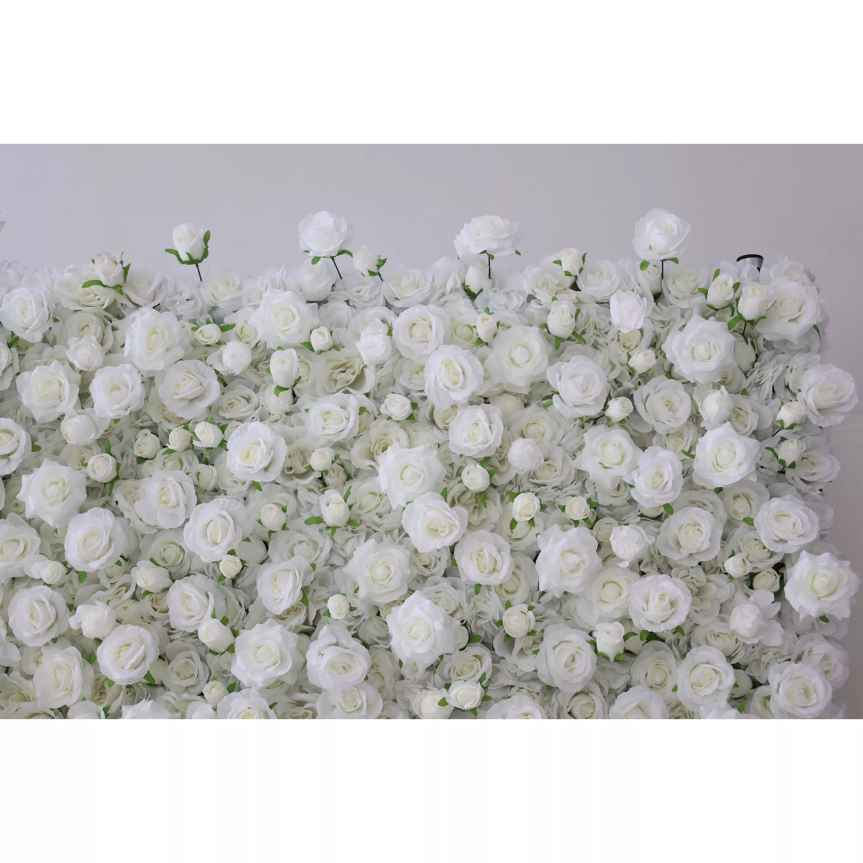 ValarFlowers 인공 꽃 벽 배경: 속삭이는 흰색: 눈 덮인 꽃의 고요한 바다-VF-283