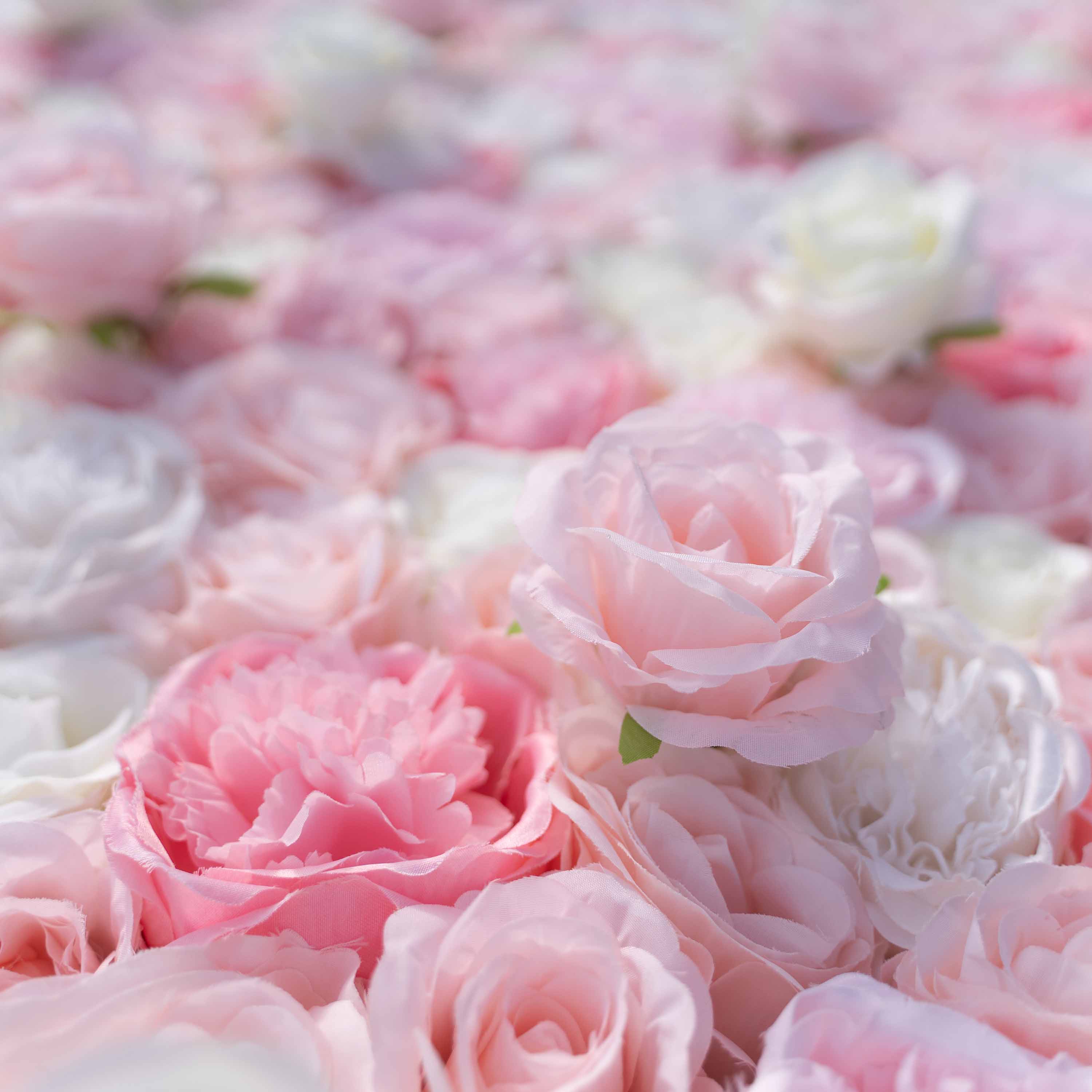 Baby Shower & Gender Reveal Party Flower Wall Backdrop - Blue & Pink Roll-Up Fabric Flower Decorations -Celebration Decor