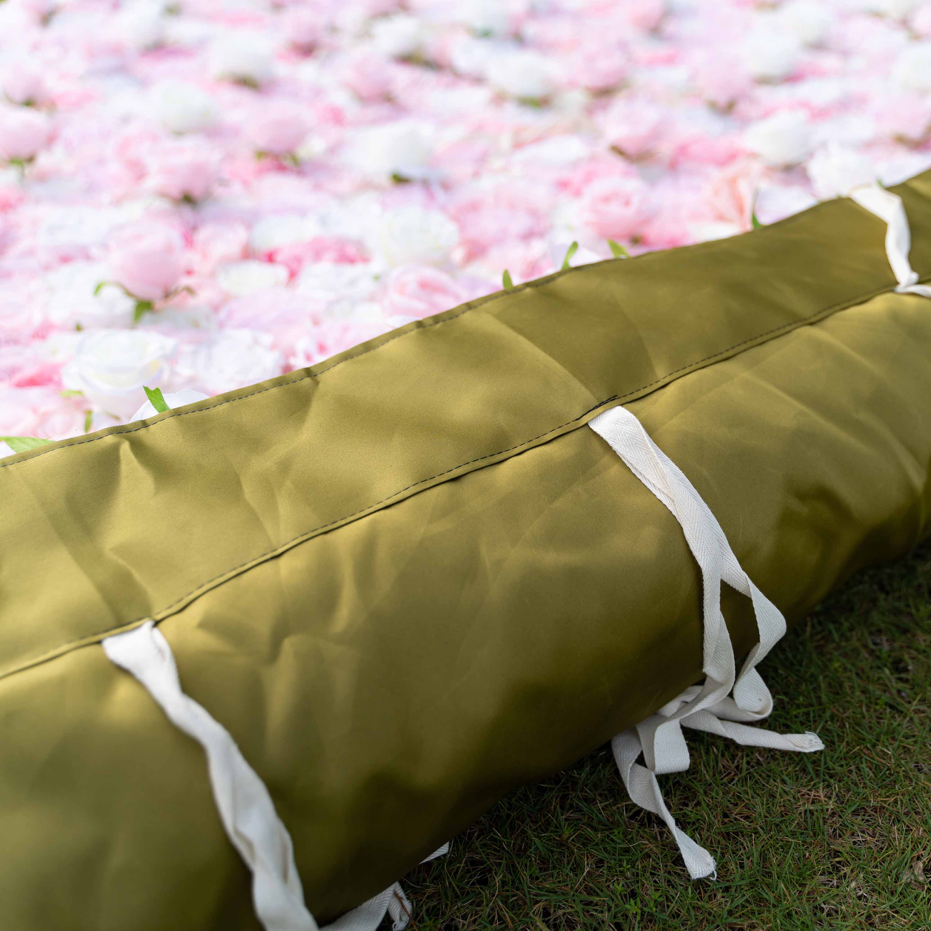 Baby Shower & Gender Reveal Party Flower Wall Backdrop - Blue & Pink Roll-Up Fabric Flower Decorations -Celebration Decor