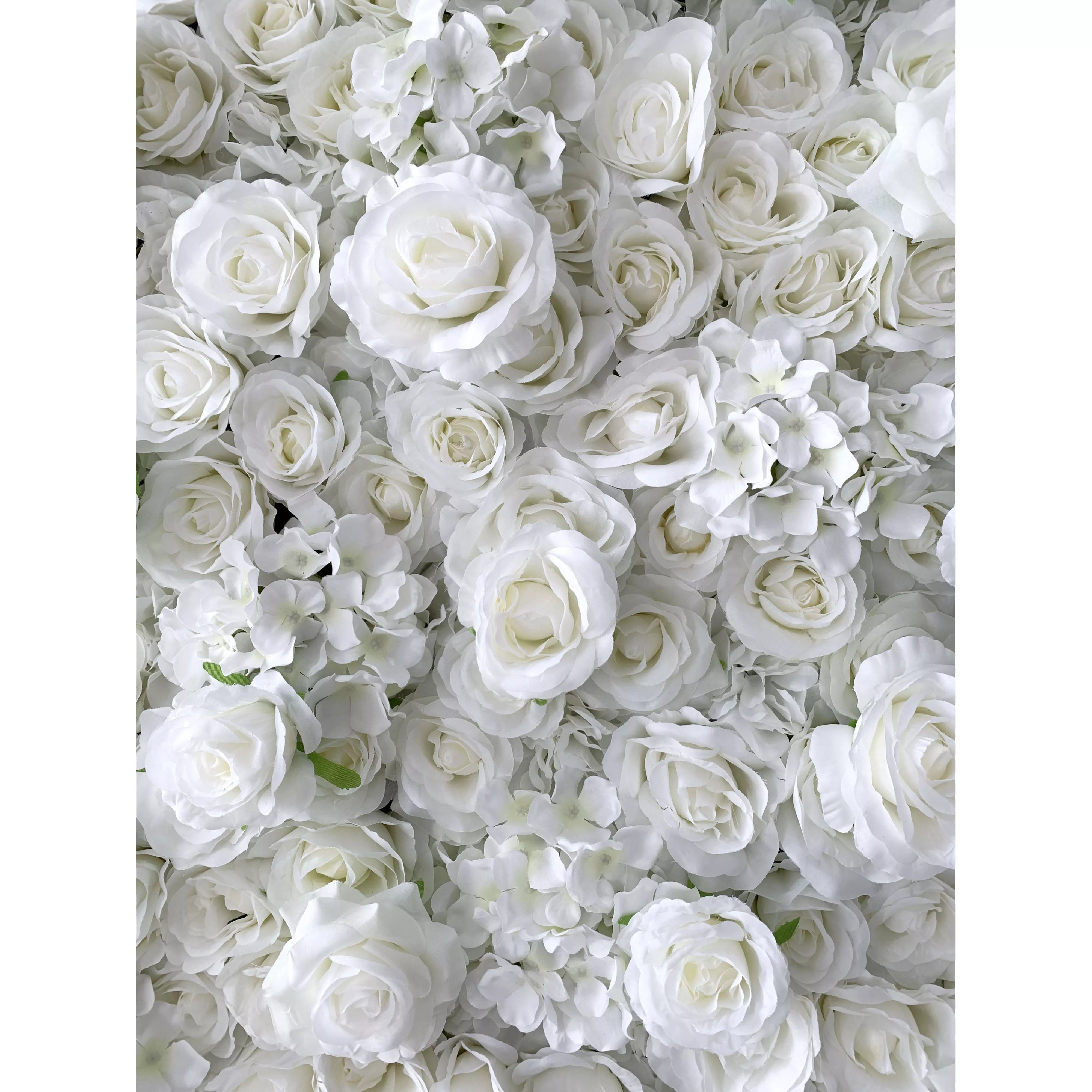 バラーフラワーロールアップファブリック人工花壁結婚式バックドロップ、フローラルパーティーデコレーション、イベントフォトグラフィー-VF-100
