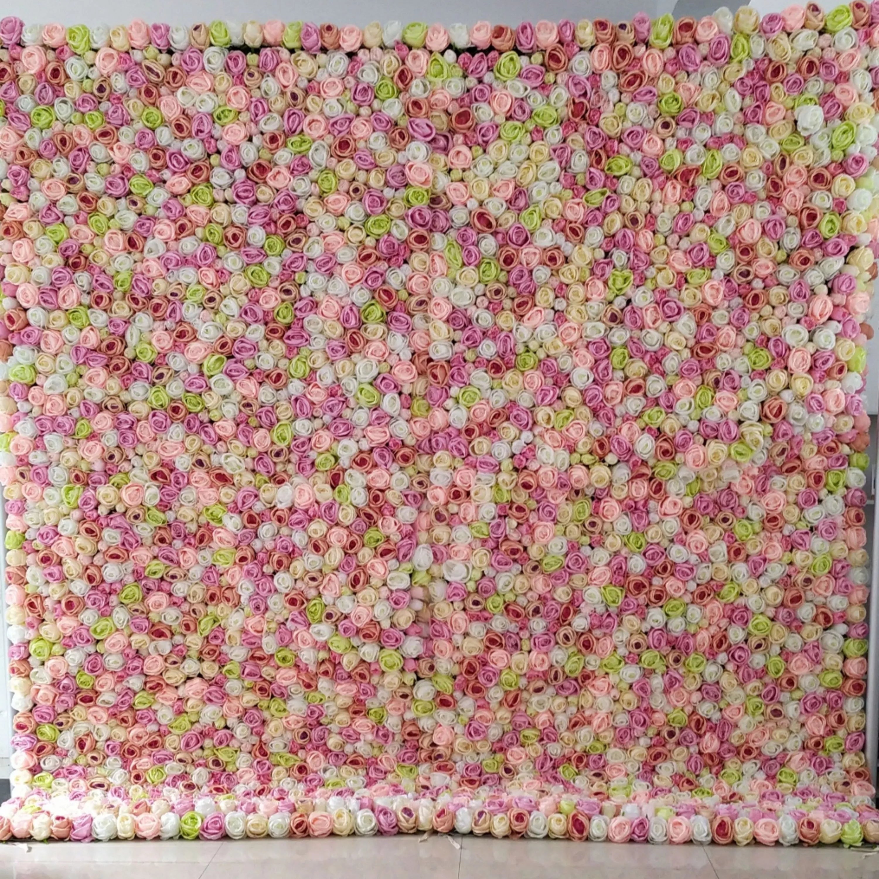 Valar Flowers fabric artificial flower wall for wedding backdrop, floral party decor, and event photography, model VF-1030