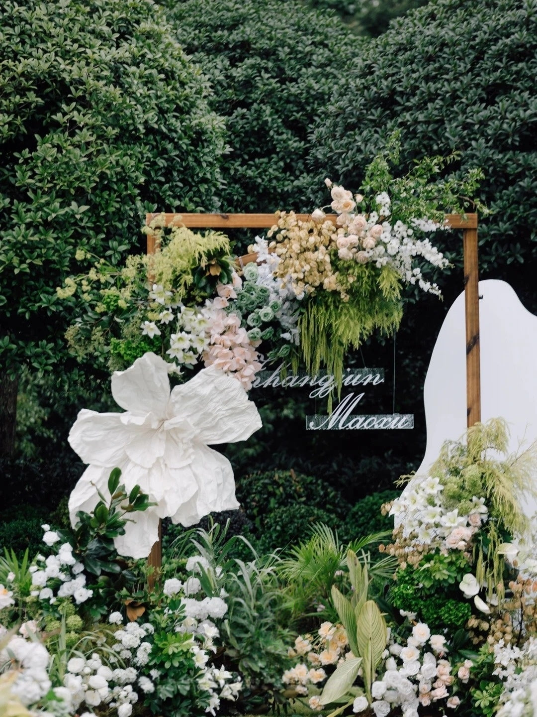 Elegant Garden Wedding Inspiration with Soft White Florals and Natural Greenery