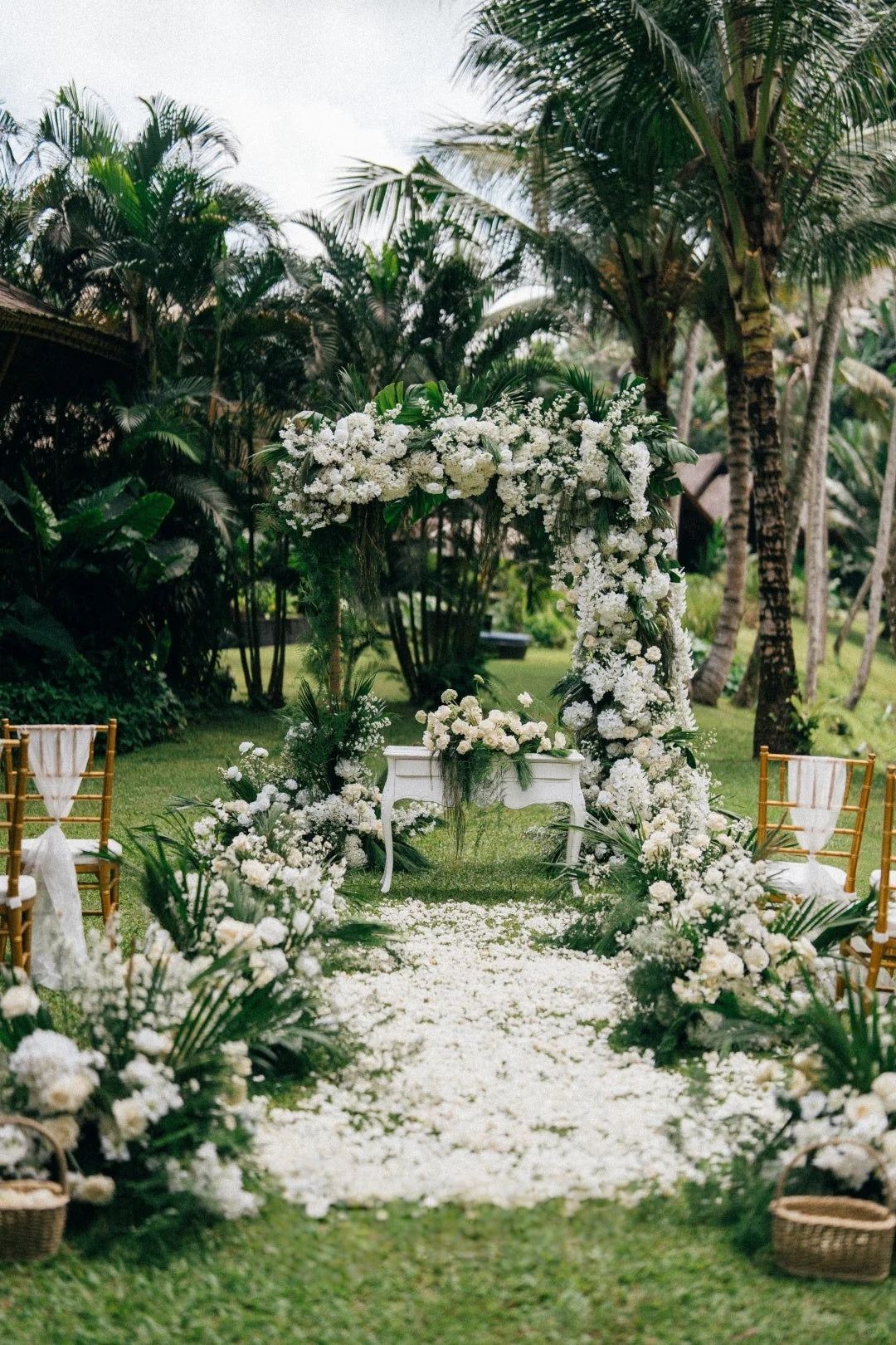 🌿 Bali Tropical Garden Wedding Inspiration with White Floral Elegance and Natural Romance