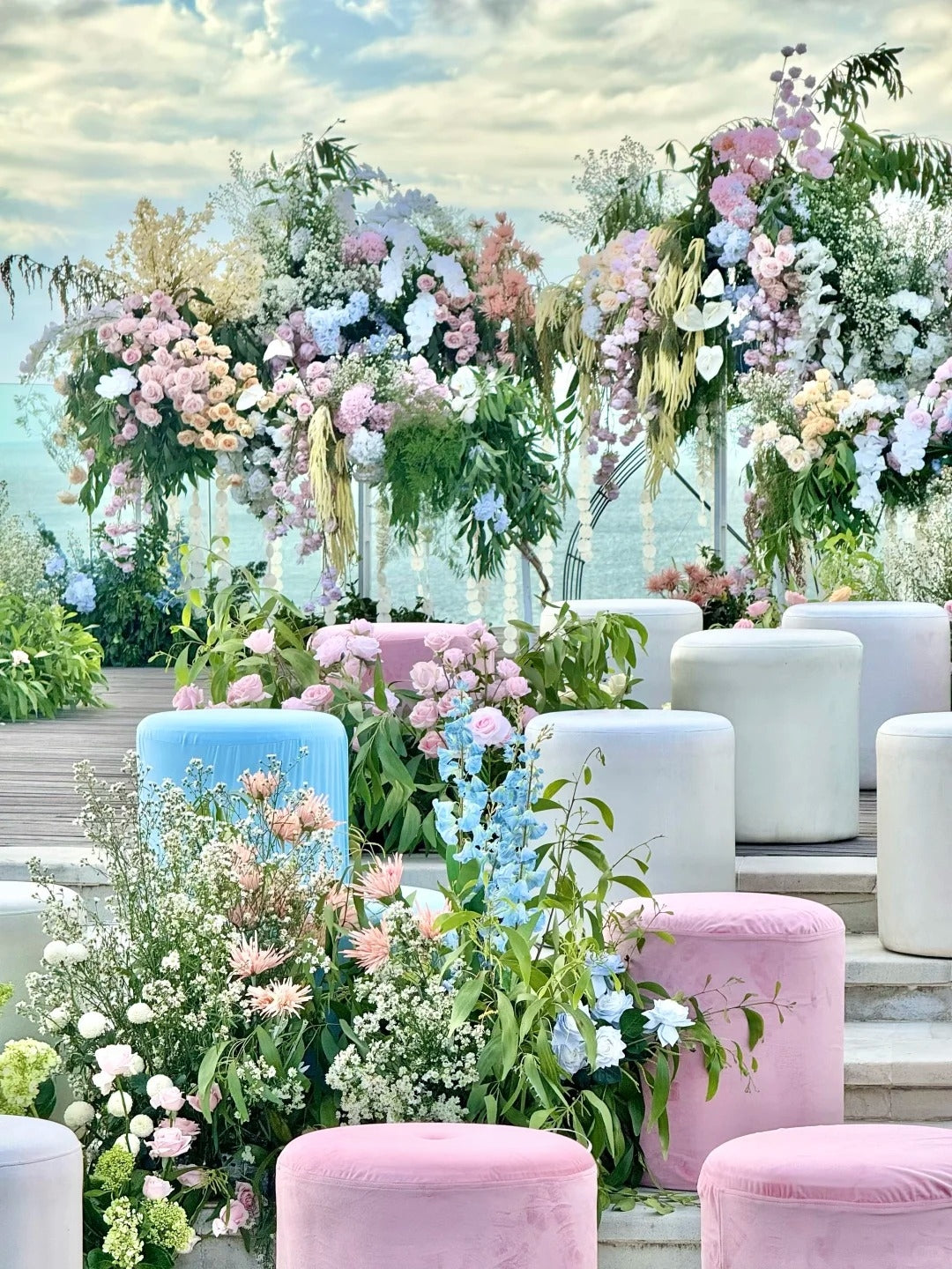A Dreamy Pastel Wedding at AYANA Villa: Romantic Floral Installations by the Sea