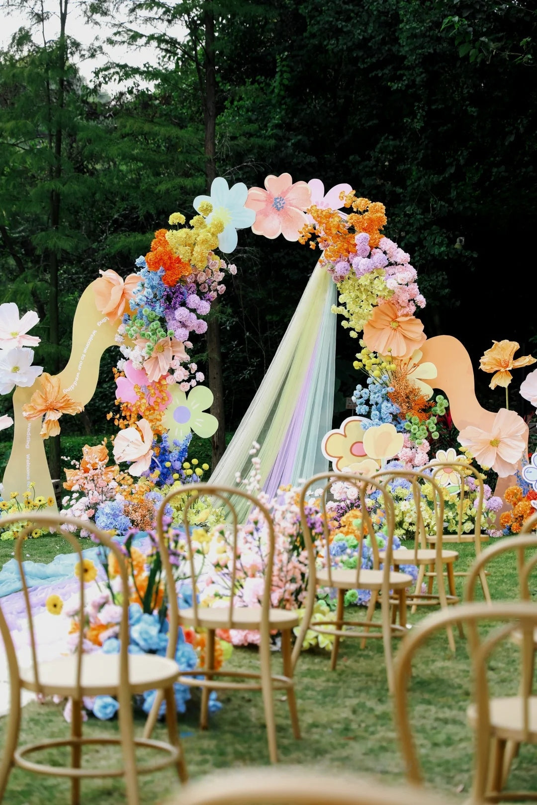 Who Said Summer Weddings Have to Be White? 🌼🍊🌈