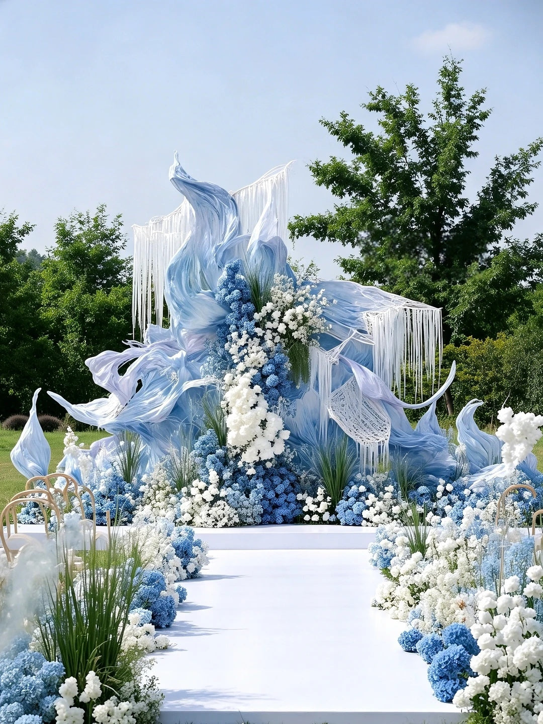 Something Blue: A Dreamy Blue and White Outdoor Wedding Ceremony