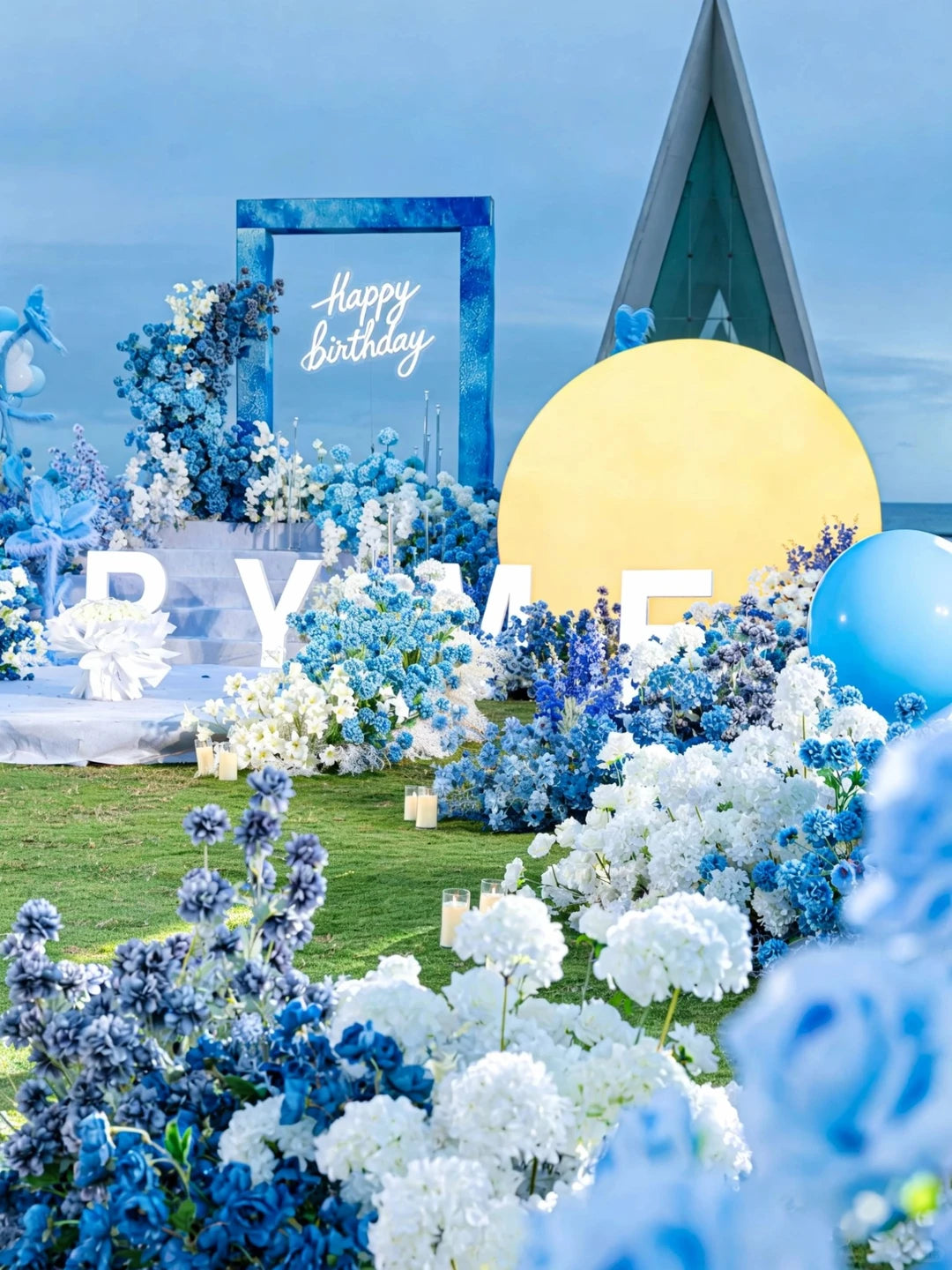 Blue Oceanfront Birthday Party Inspiration: A Dreamy Coastal Celebration Filled With Floral Details