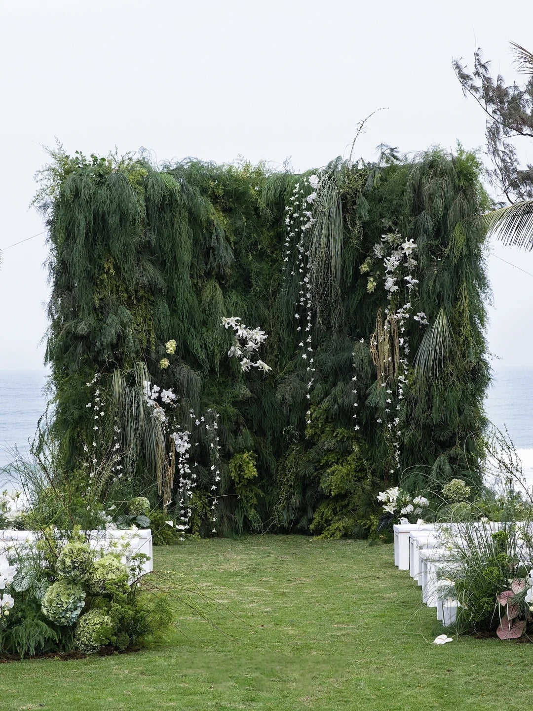 Coastal Green Wedding Inspiration | Nature-Inspired Wedding Backdrop by Valar Flower