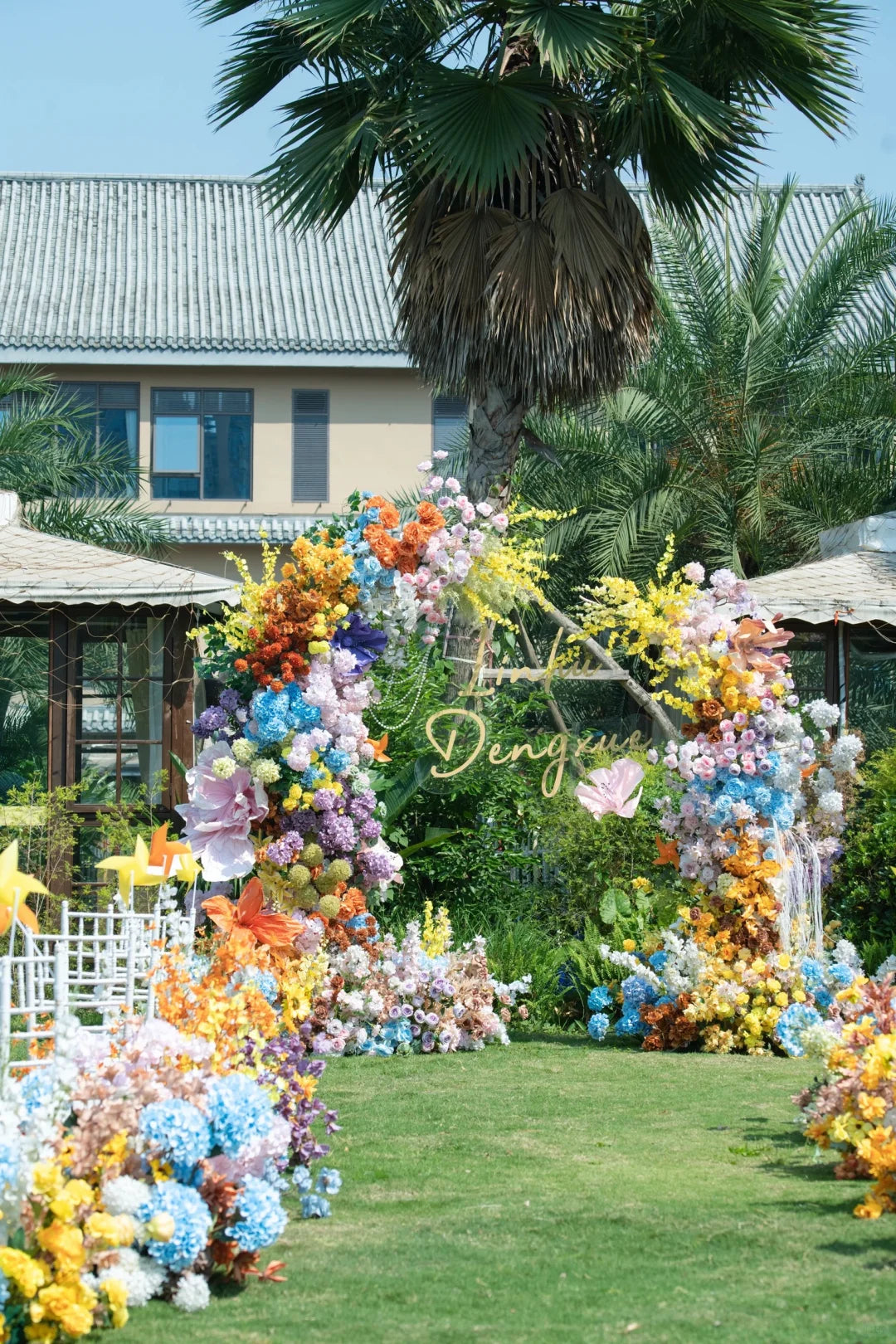 Colorful Tropical Garden Wedding Inspiration: A Vibrant Floral Ceremony Filled With Joy