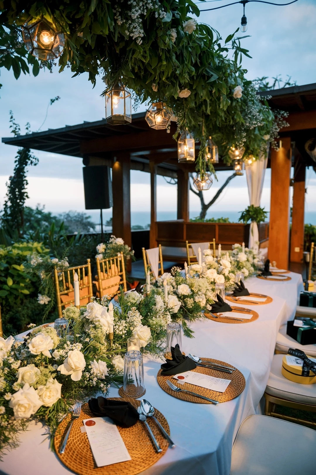 🌈 Wedding & Engagement Decor Ideas: Coastal Ceremony, Coral Floral Statements, and Lantern Garden Dining