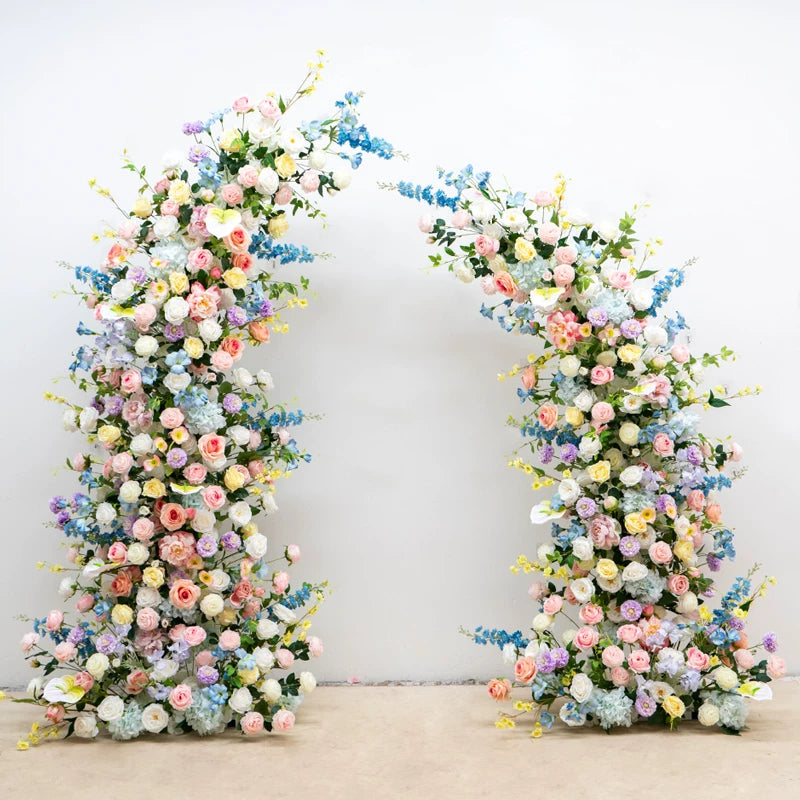 Eleganter Blumenbogen in Mondform für die Hochzeitszeremonie – Künstlicher Blumenbogen für Hochzeiten, Veranstaltungen und besondere Anlässe