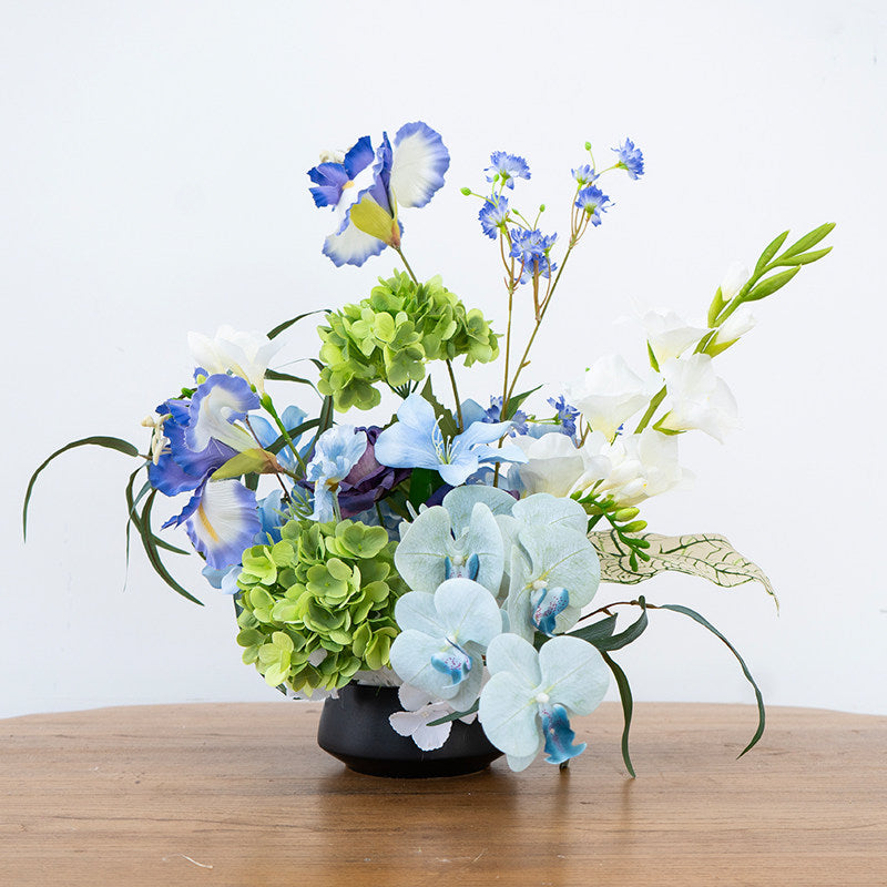 ValarFlower Mini Artificial Floral Arrangement in Vase for Table Centerpiece, Home Decor, Wedding Reception & Party Table Decoration VB-250
