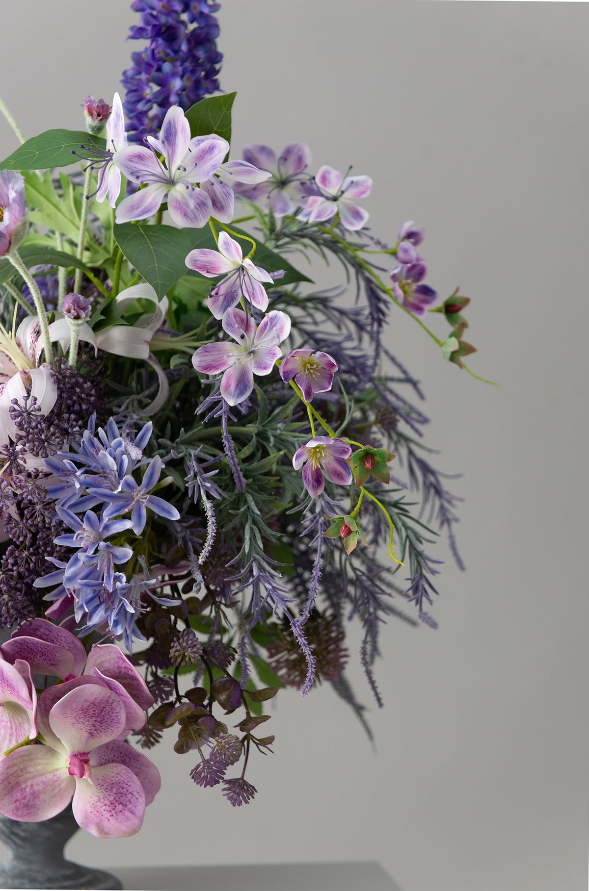 ValarFlower Purple Artificial Bridal Bouquet, Lavender Hydrangea Wedding Bouquet with Orchid and Wildflower Accents VB-271