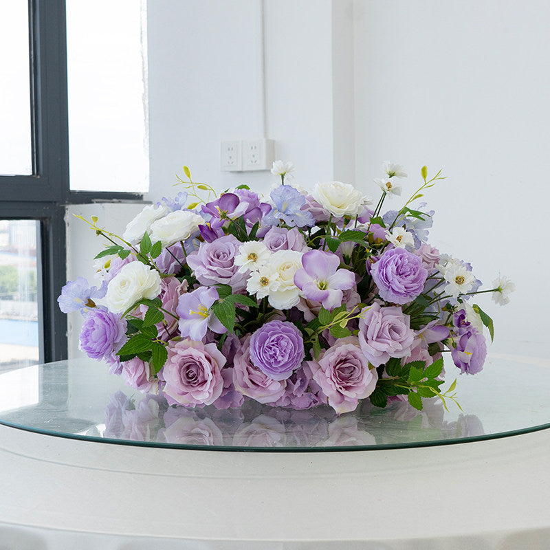 Arreglo Floral Artificial para Decoración de Bodas, Accesorio de Boda Hecho a Mano, Flores Artificiales para Pasillo de Boda al Aire Libre, Decoración de Escenario y Arreglo de Bola Floral TF-110