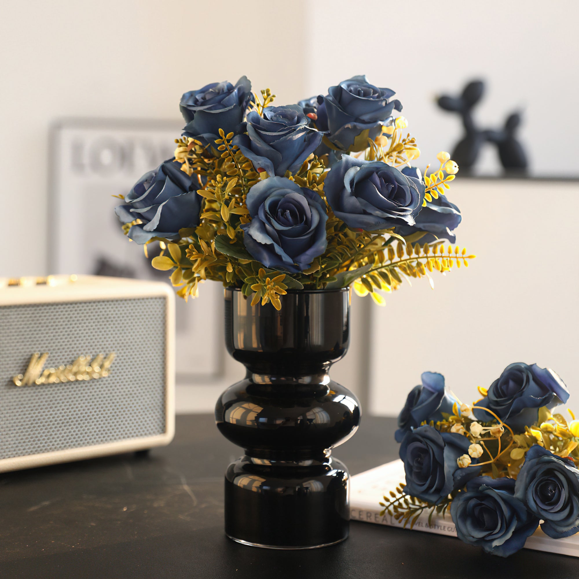 Bouquet artificiel de roses vintage en soie à 7 têtes – Fausses fleurs élégantes pour mariages et décoration d'intérieur – Parfait pour les centres de table et les cadeaux