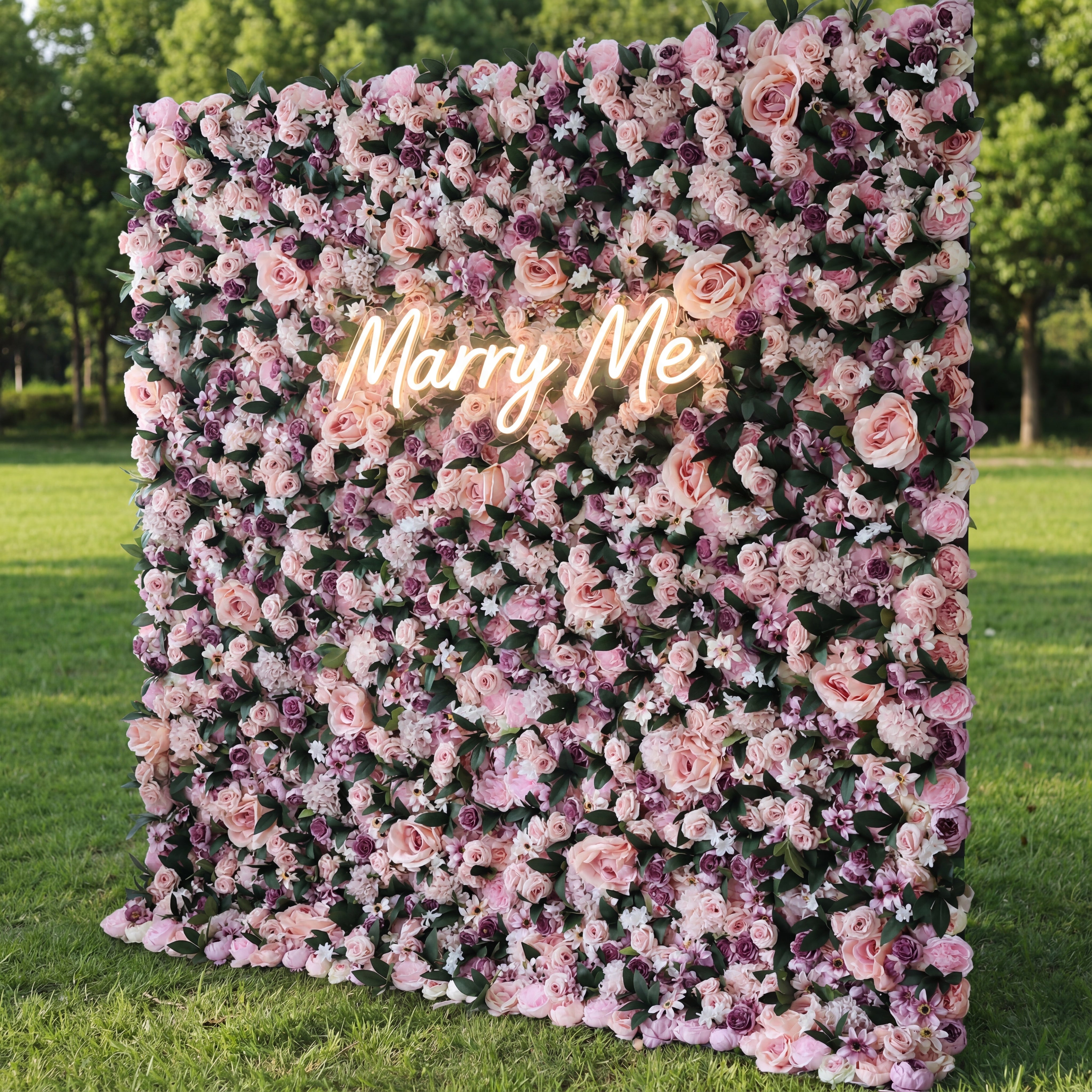 Valar Flowers Roll Up Fabric Artificial Flower Wall Wedding Backdrop, Floral Party Decor, Event Photography-VF-028-2