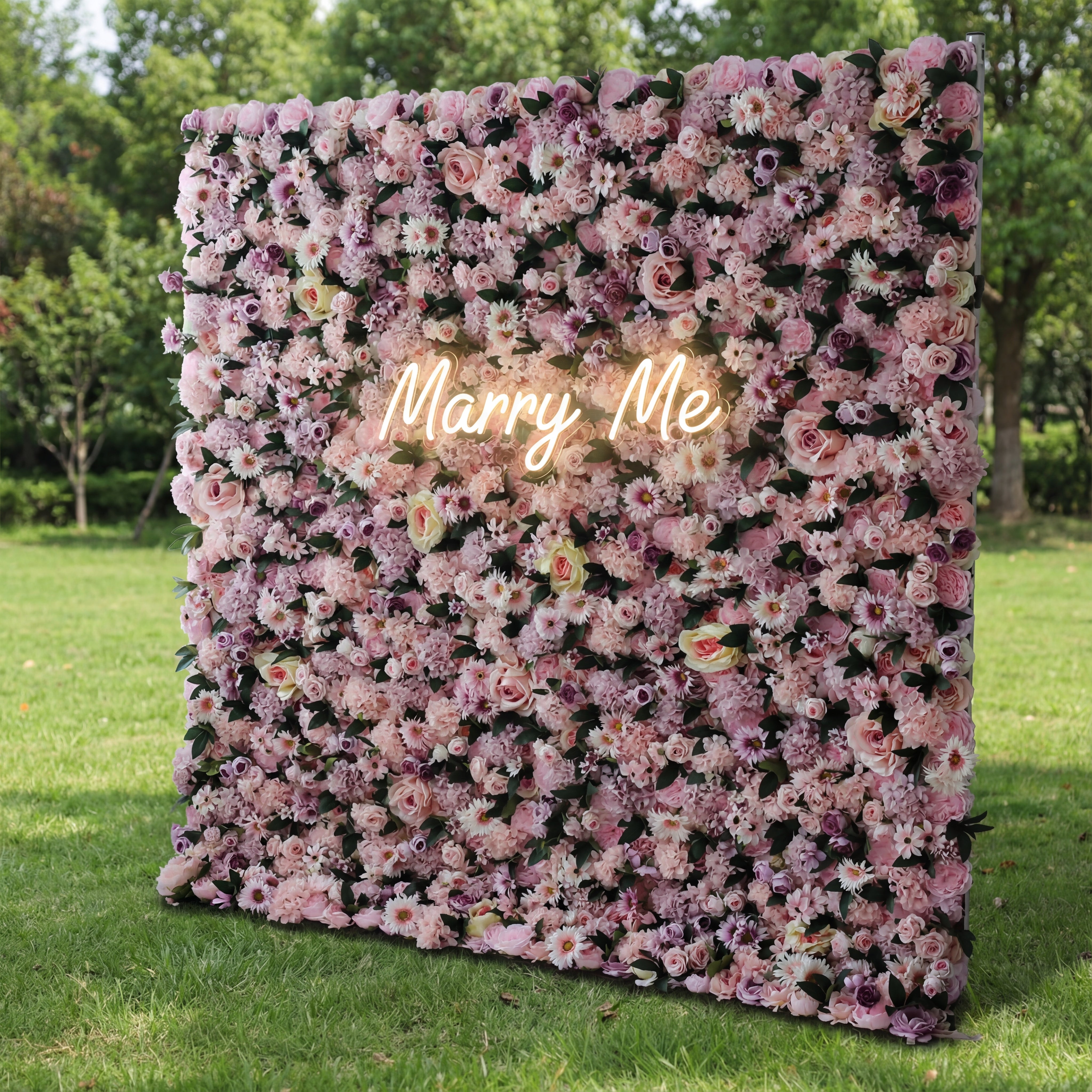 Valar Flowers Roll Up Fabric Artificial Flower Wall Wedding Backdrop, Floral Party Decor, Event Photography-VF-028