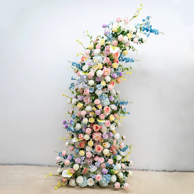 Eleganter Blumenbogen in Mondform für die Hochzeitszeremonie – Künstlicher Blumenbogen für Hochzeiten, Veranstaltungen und besondere Anlässe