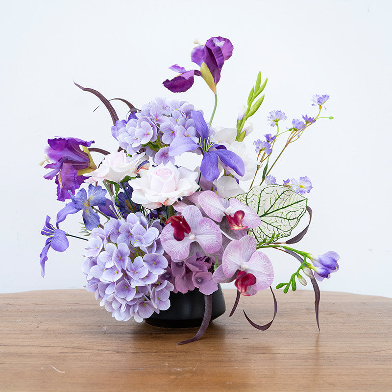 ValarFlower Mini Artificial Floral Arrangement in Vase for Table Centerpiece, Home Decor, Wedding Reception & Party Table Decoration VB-250